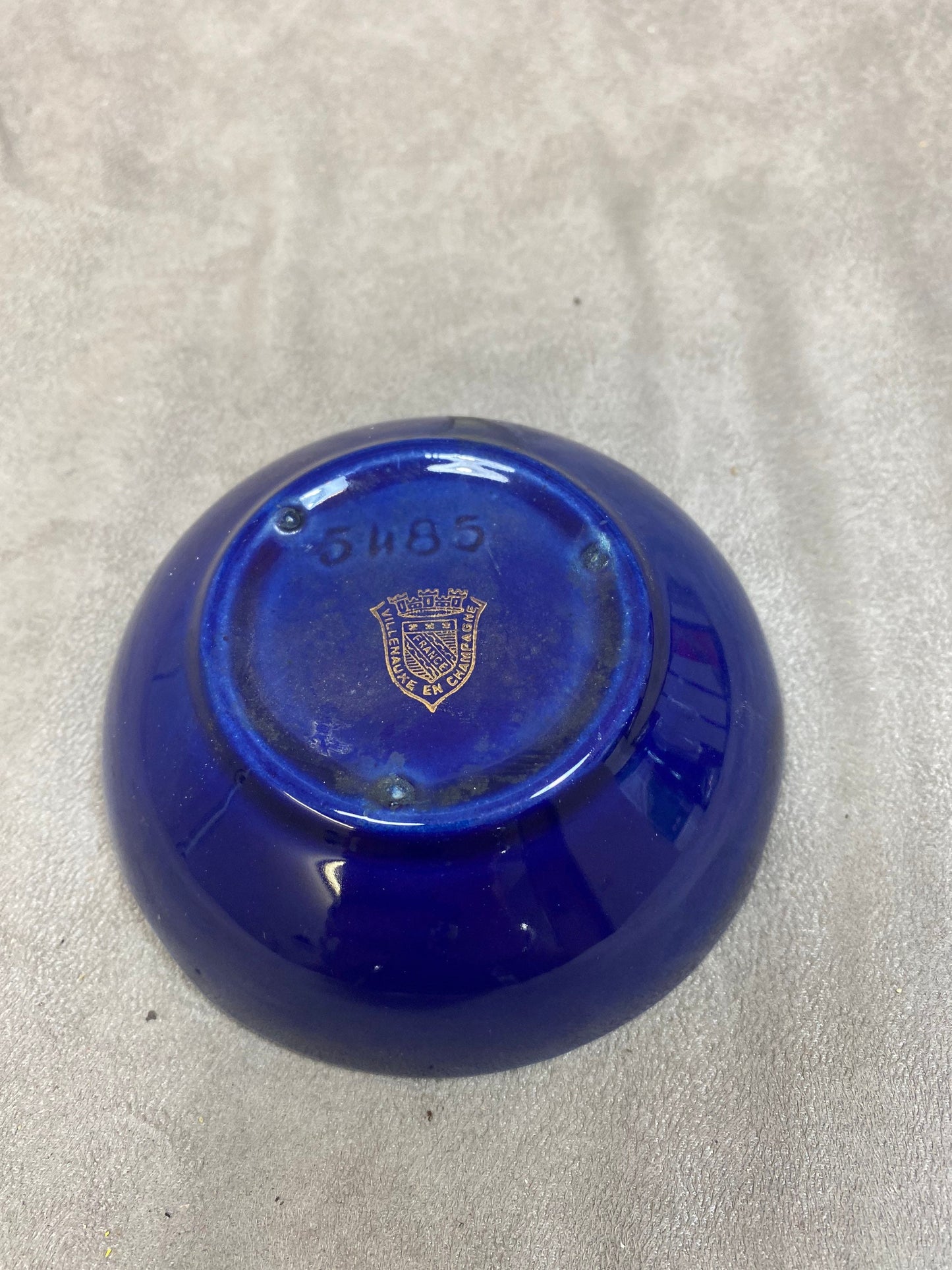 Vintage Charles Heidsieck Blue Ceramic Champagne Ashtray 1980s