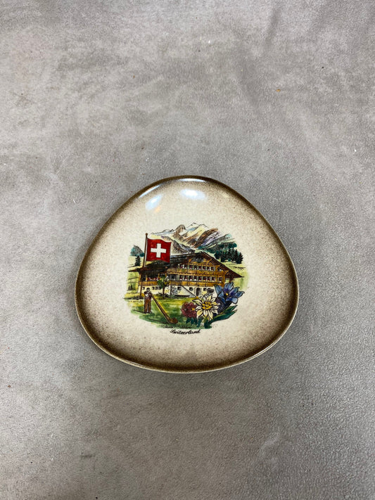 Handmade Swiss Decor Ashtray, Vintage 1970