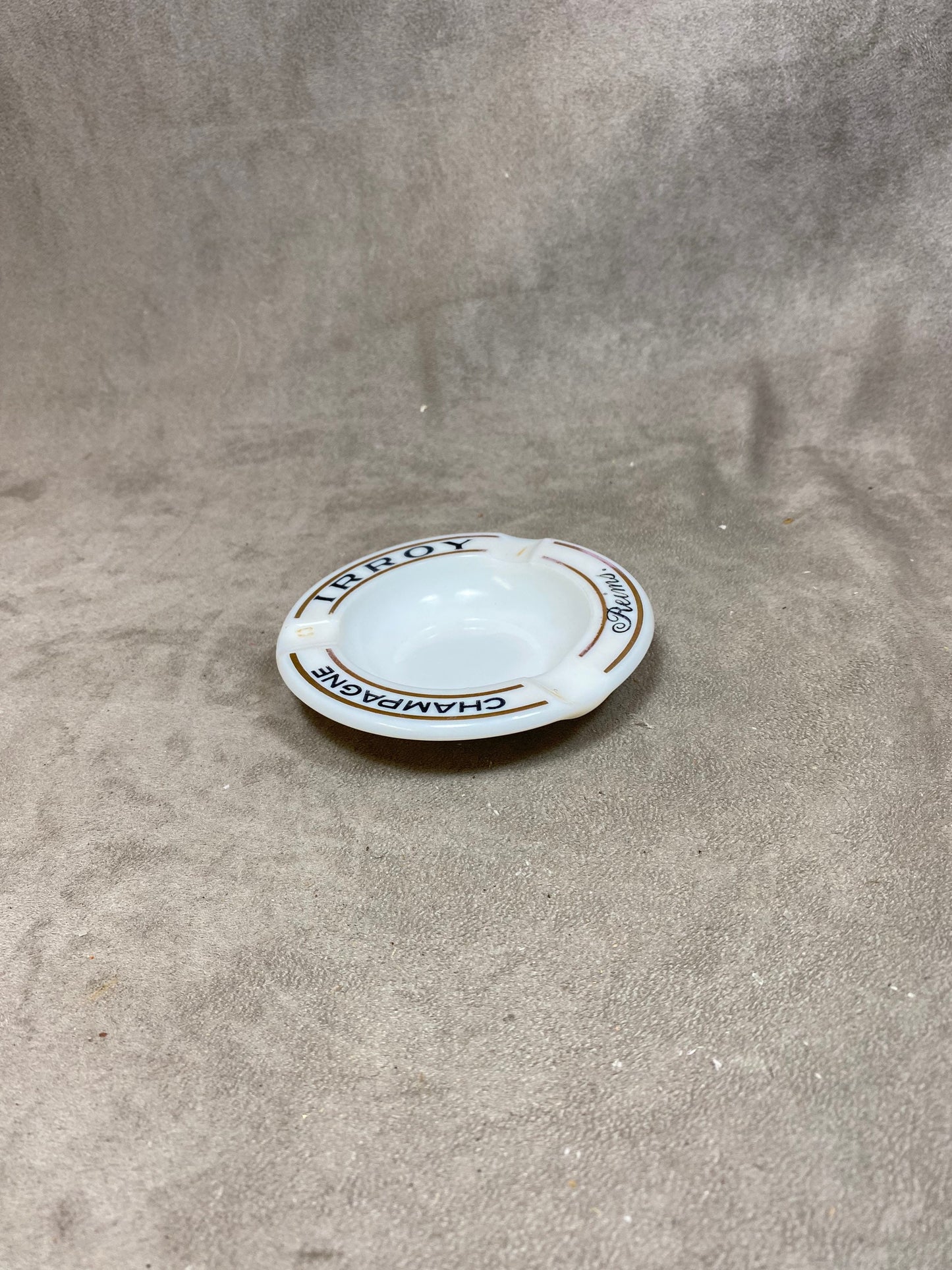 Glass Advertising Ashtray, Champagne Irroy Reims, Made in France, Vintage 1980