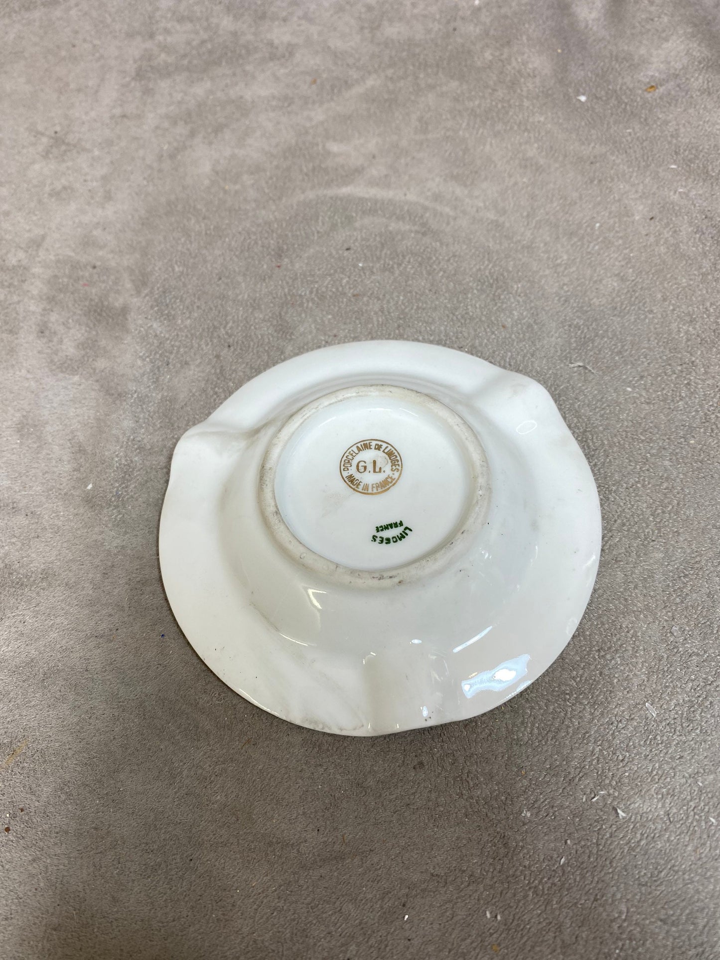 Limoges GL Porcelain Ashtray, Rouen Cathedral, Made in France, Vintage 1970