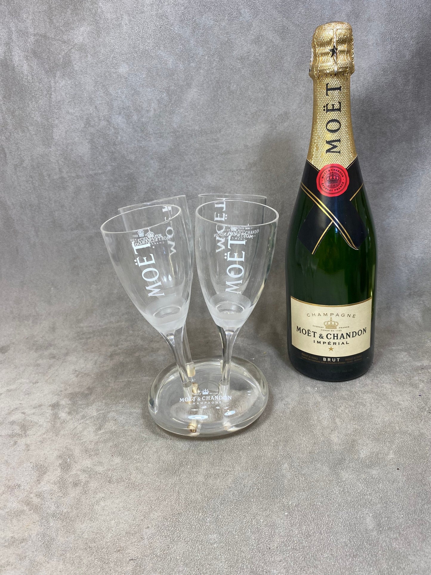 SELTENER Vintage-Champagnerflötenhalter aus Kunststoff von Moet et Chandon, 4-teilig, Made in France