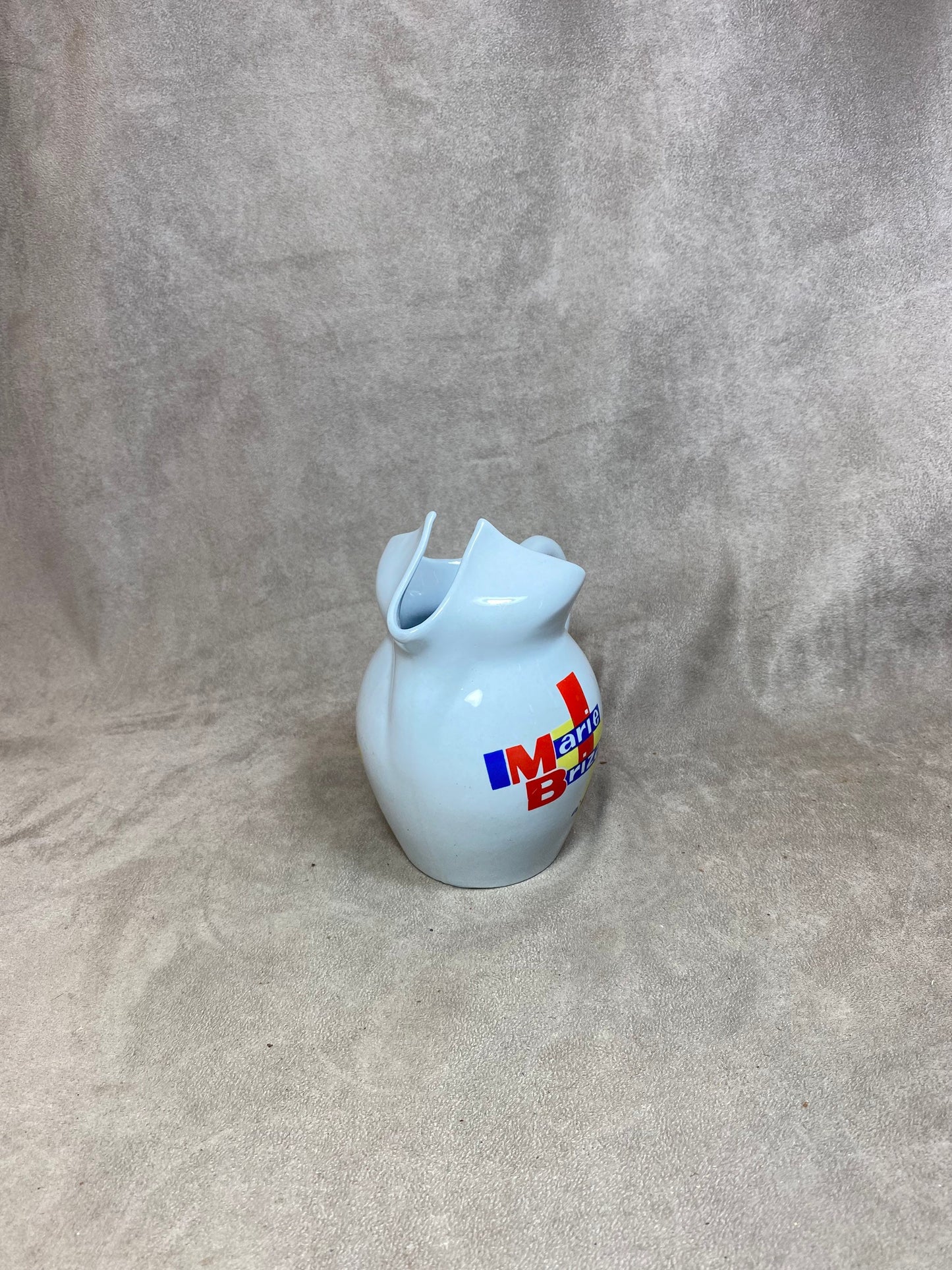 Marie Brizard Vintage Blue Ceramic Water Jug Made in France