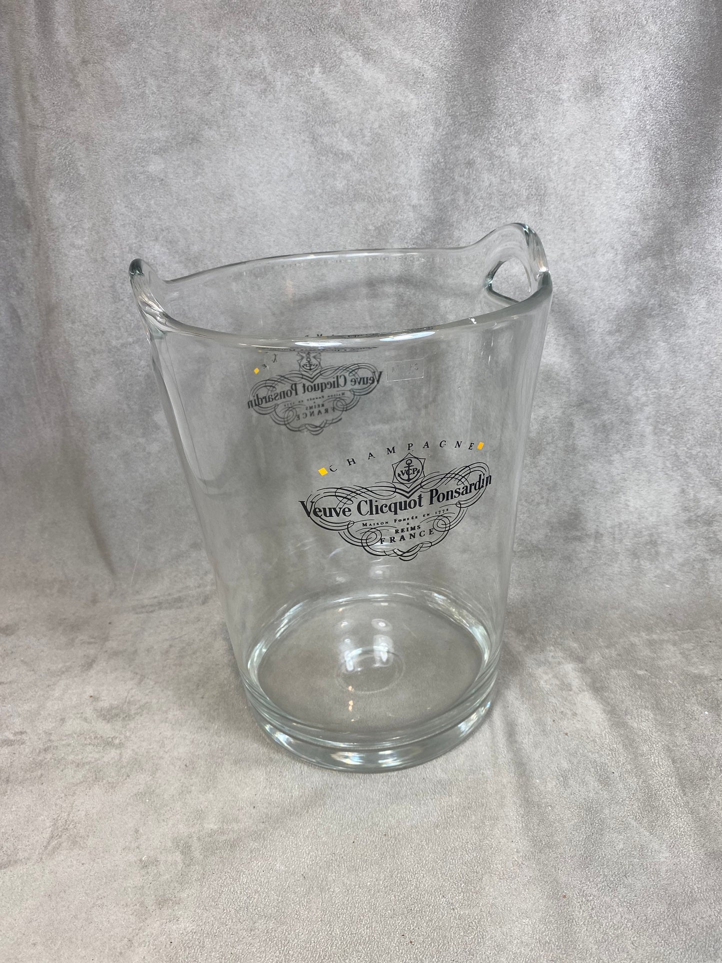 SEHR SELTENER Veuve Clicquot Vintage Champagner-Eimer aus Glas für Veuve Clicquot Champagnerflasche, französischer Champagner, Champagner-Geschenk