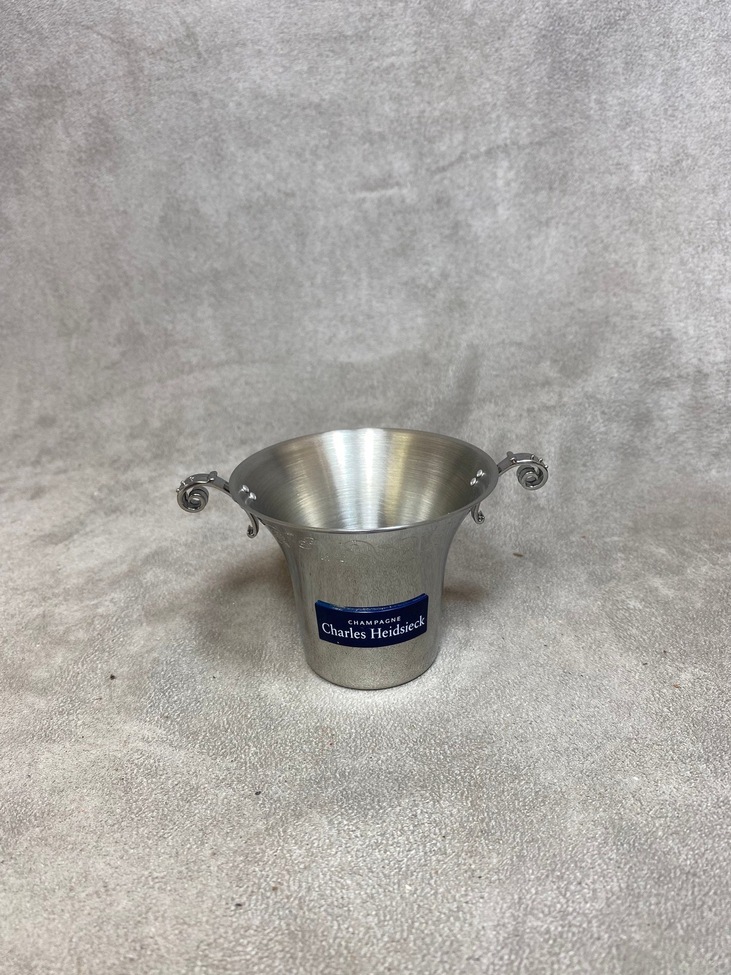 RARE Beautiful Vintage Charles Heidsieck Limited Edition Stainless Steel Miniature Champagne Bucket 1980s