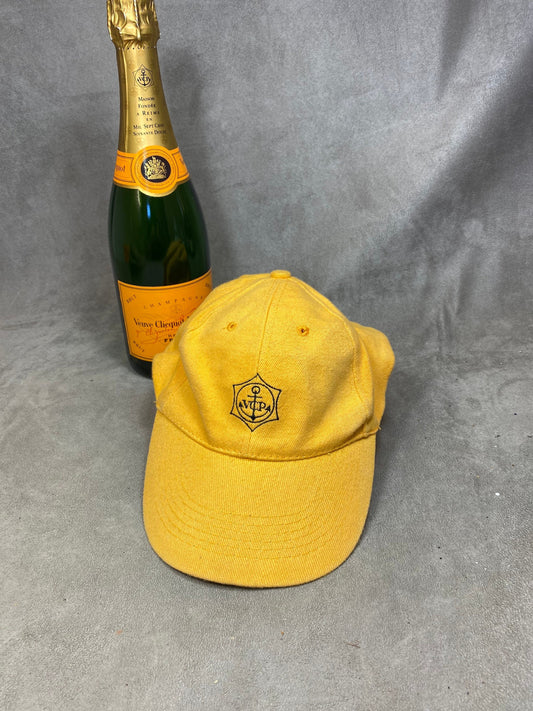 RARE Casquette collector vintage en coton orange Champagne Veuve Clicquot