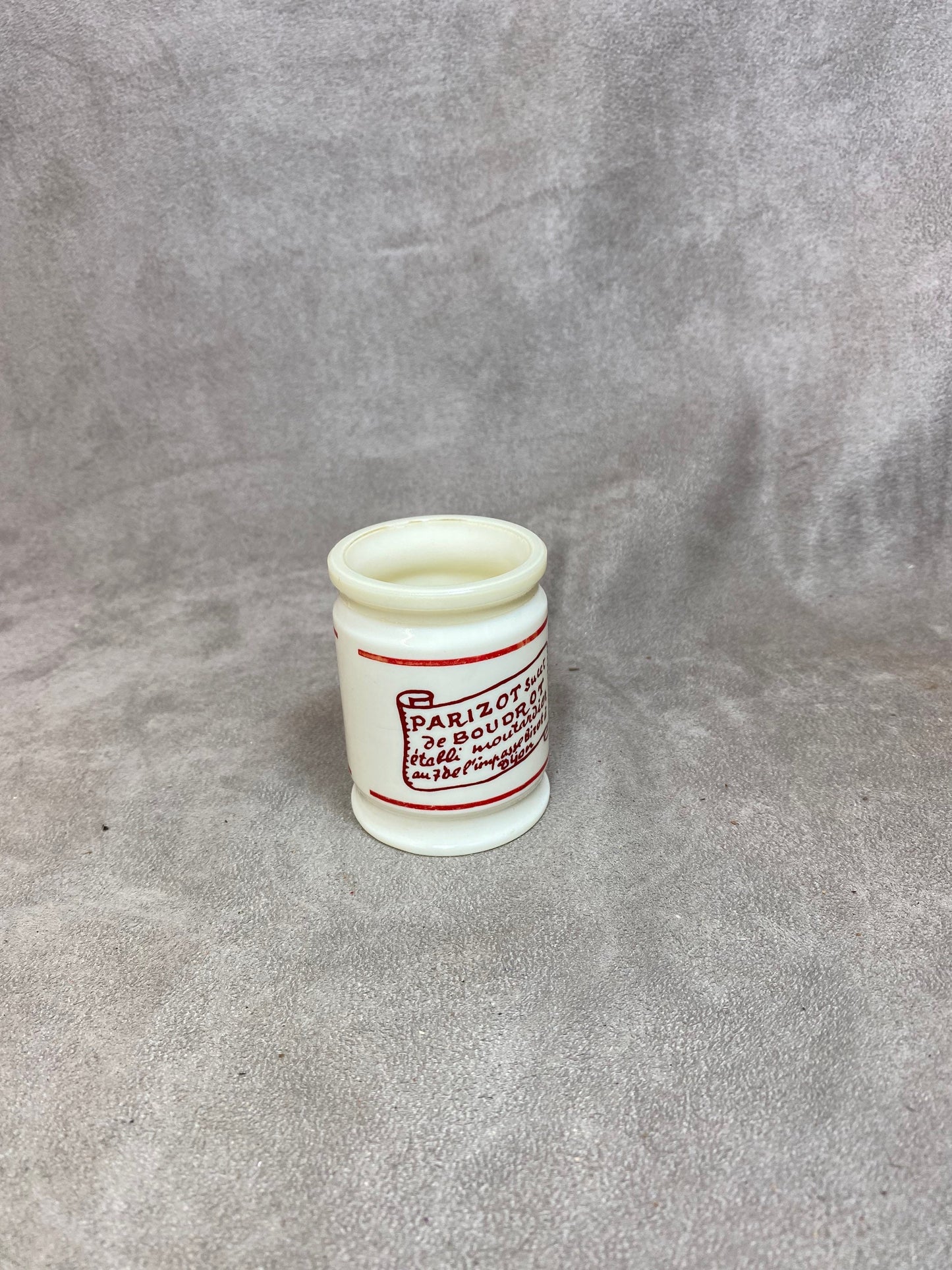 Glass mustard pot, Dijon mustard with fine Parizot vinegar, Made in France, Vintage 1970