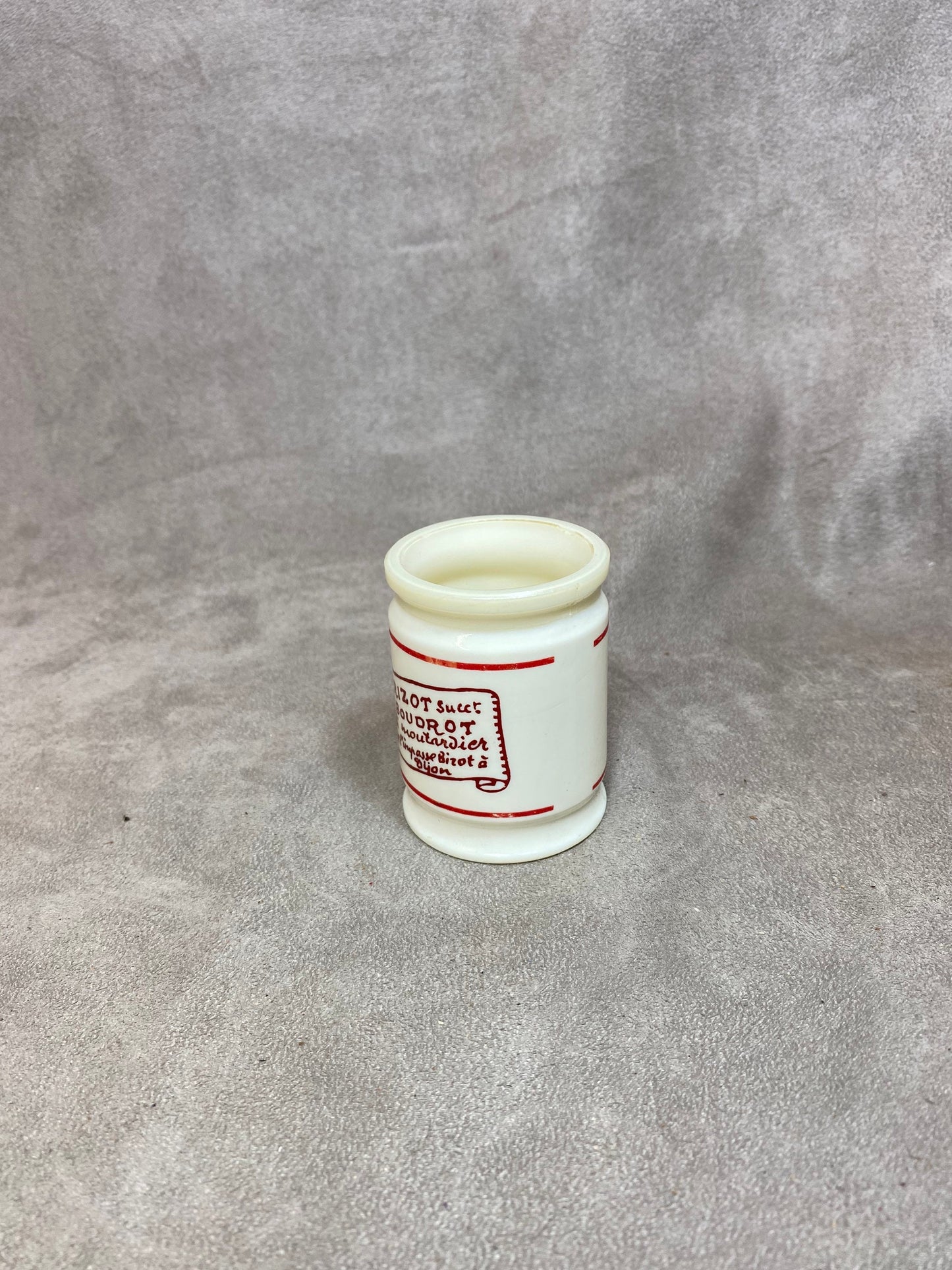 Glass mustard pot, Dijon mustard with fine Parizot vinegar, Made in France, Vintage 1970