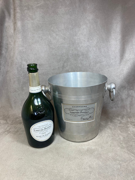 Seau à champagne en aluminium Laurent-Perrier vintage made in france Années 1970