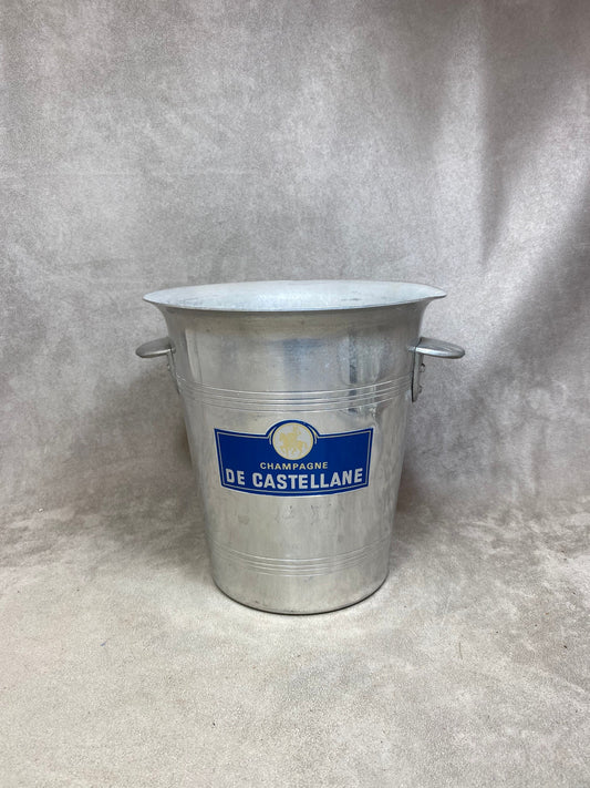 Seau à champagne De Castellane  en aluminium  vintage Made in France