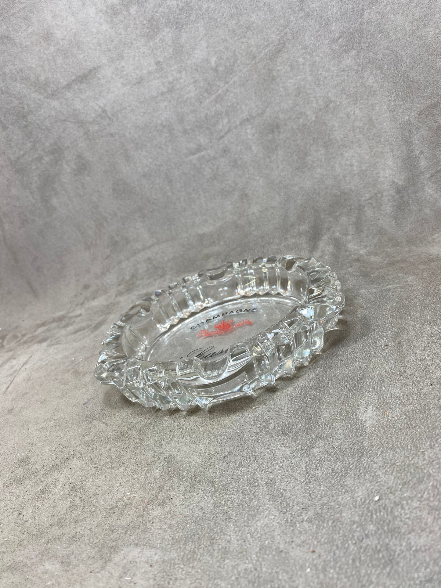 Vintage Glass Ashtray Champagne De Castelanne Made in France