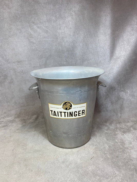 Seau à champagne Taittinger en métal  vintage Made in France