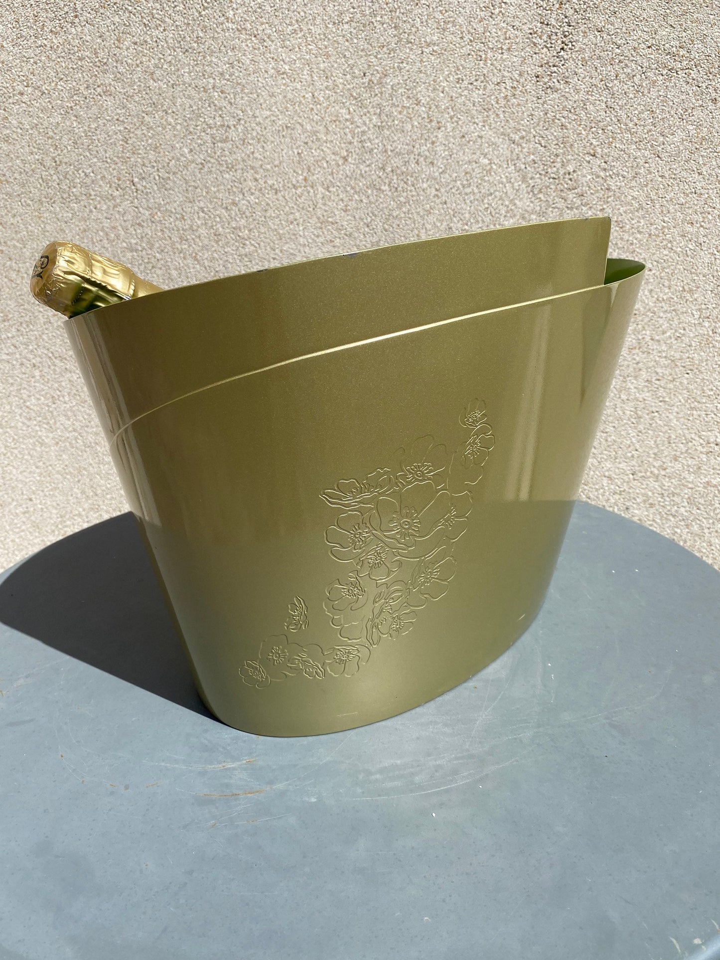 RARE Perrier-Jouët Green Metal Champagne Bucket Perrier-Jouet 1990s