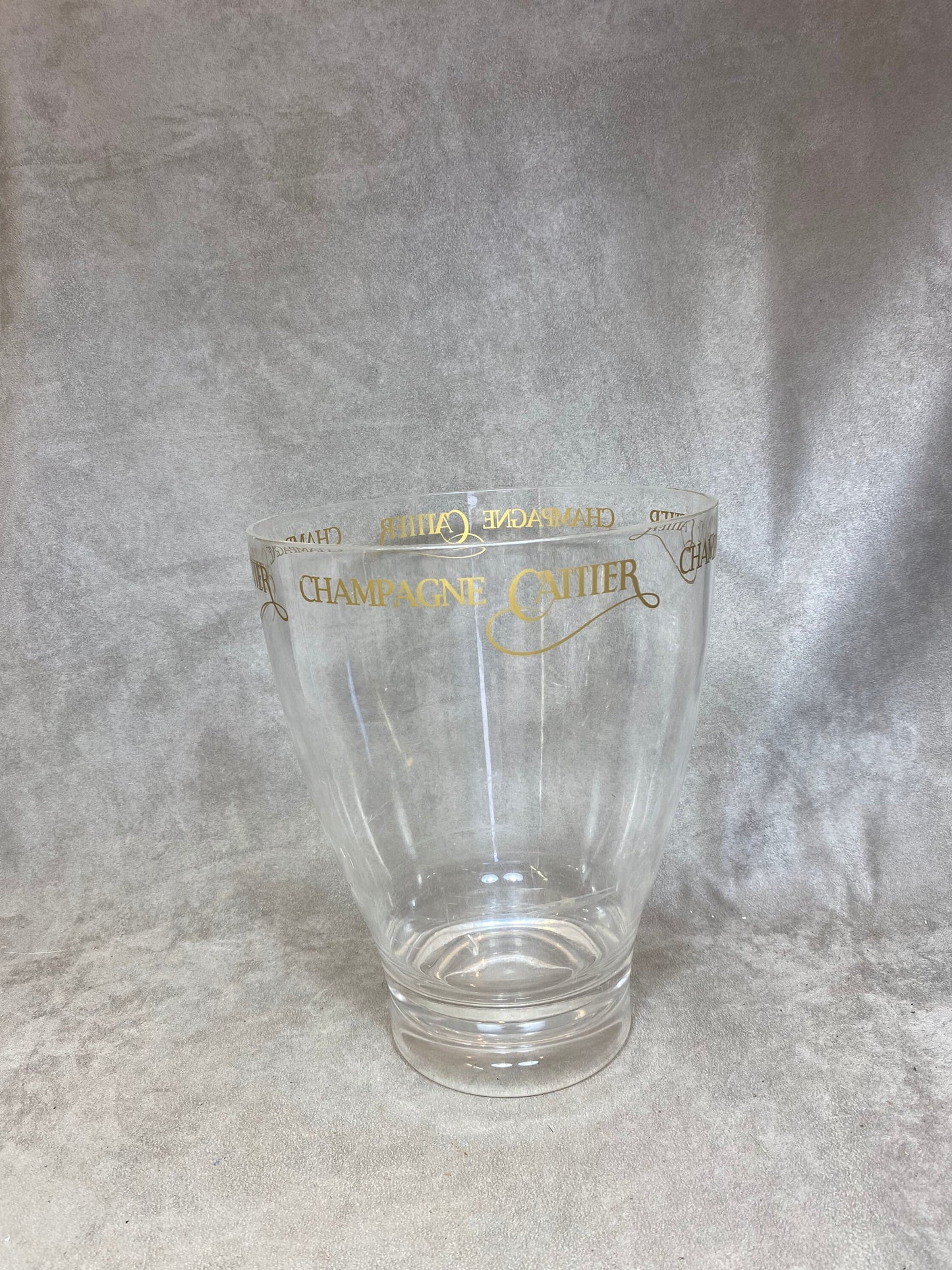 Seau à Champagne Cattier en plastique transparent vintage Made in France