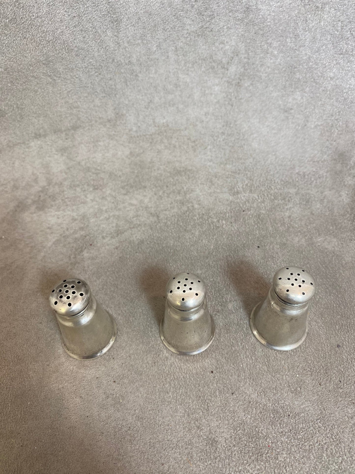 Set of 3 Salt Cellars in solid 925 sterling silver 1950s