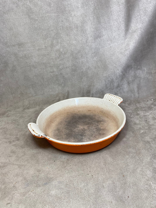 Plat en fonte orange Le Creuset vintage Made in France 1980