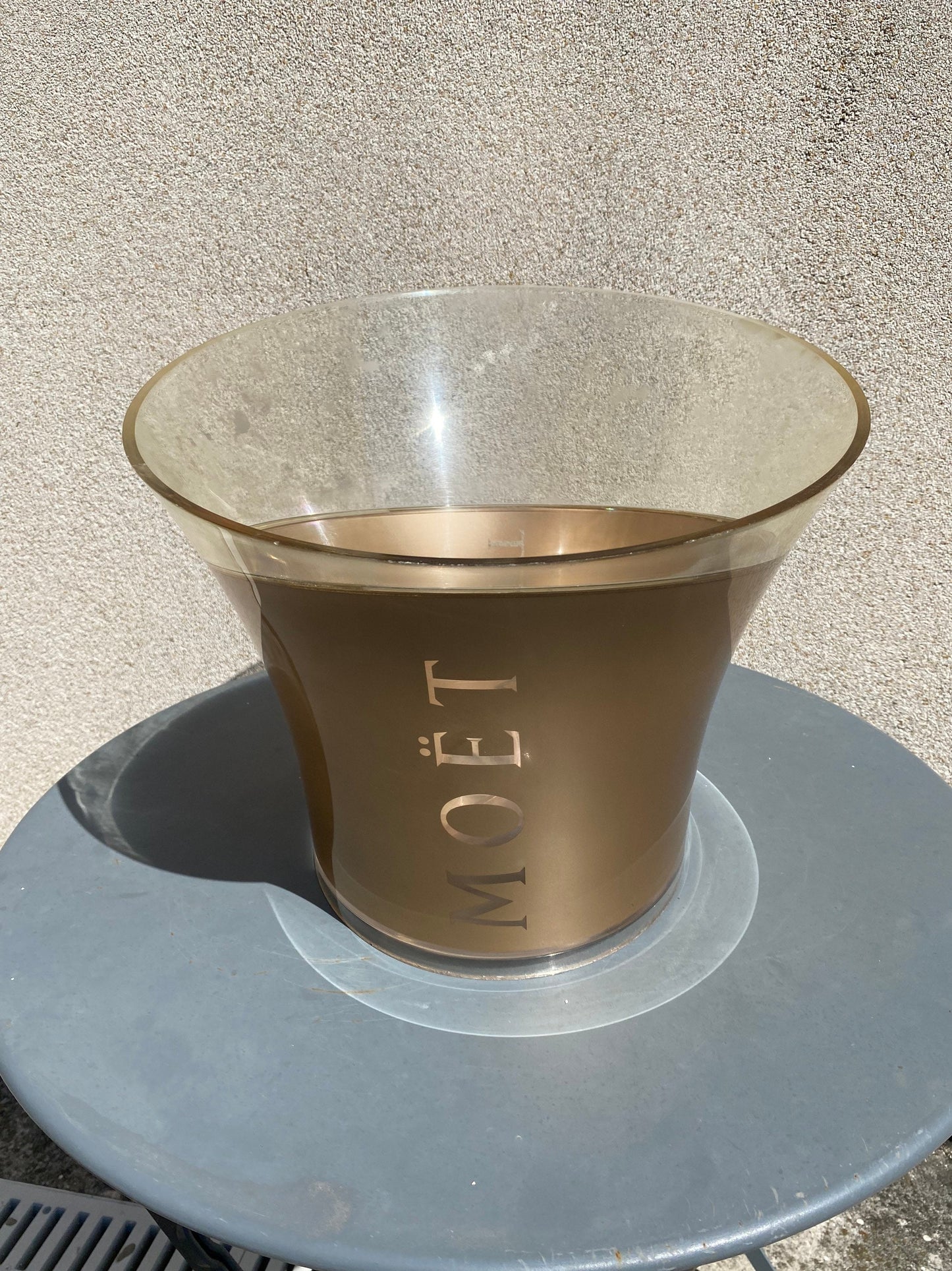 RARE Möet &amp; Chandon vintage 1990 plexiglass champagne bucket basin Made in France