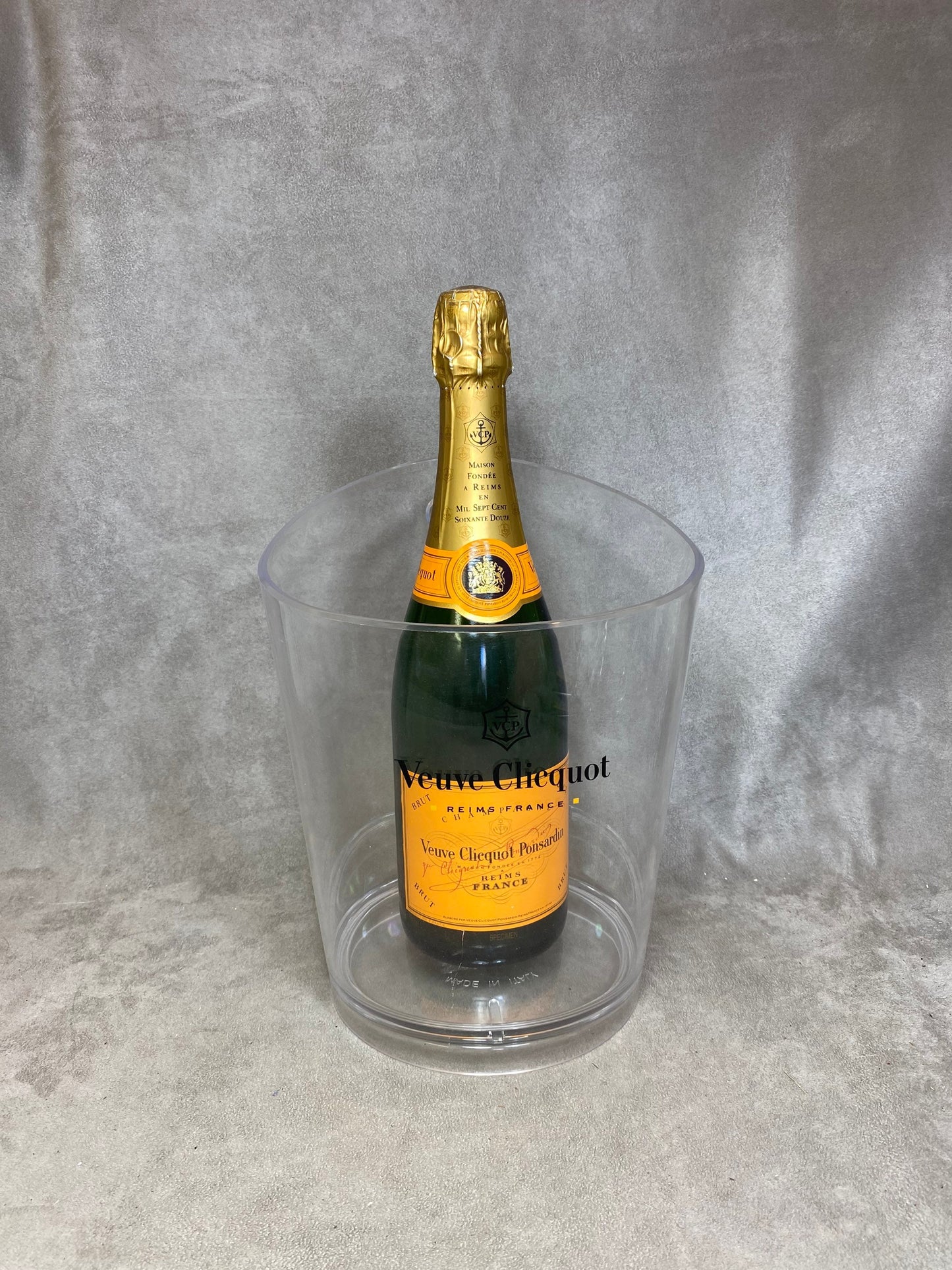 RARE Veuve Clicquot Vintage Clear Plastic Champagne Bucket for Veuve Clicquot Champagne Bottle, Champagne Gift