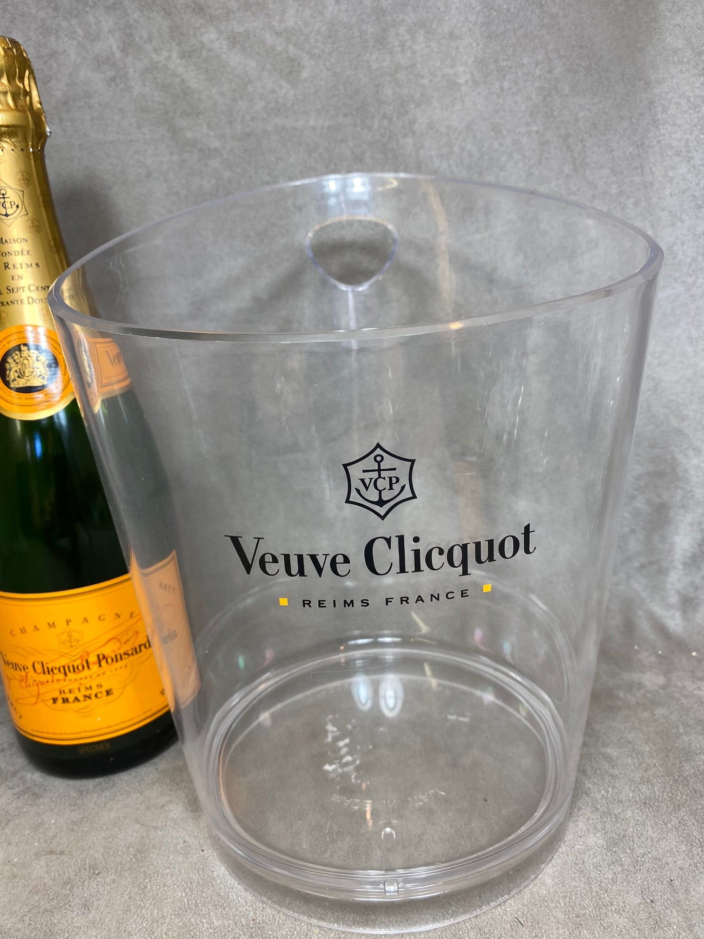 RARE Veuve Clicquot Vintage Clear Plastic Champagne Bucket for Veuve Clicquot Champagne Bottle, Champagne Gift