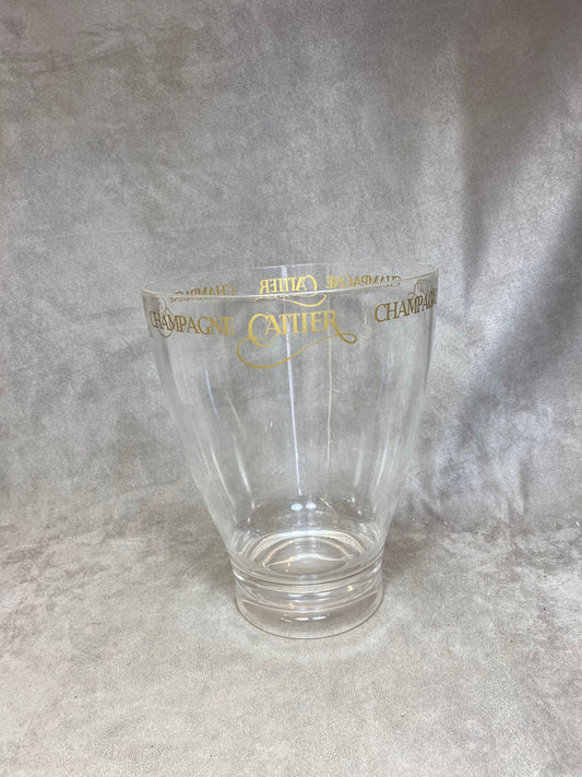 Seau à Champagne Cattier en plastique transparent vintage Made in France