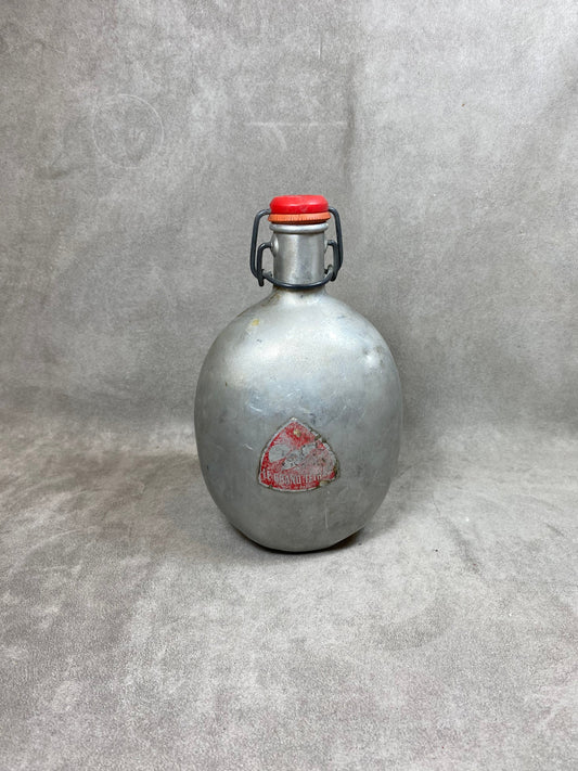 Le Grand Tétras aluminum bottle with vintage mechanical cap, capacity 0.5 liters, Made in France