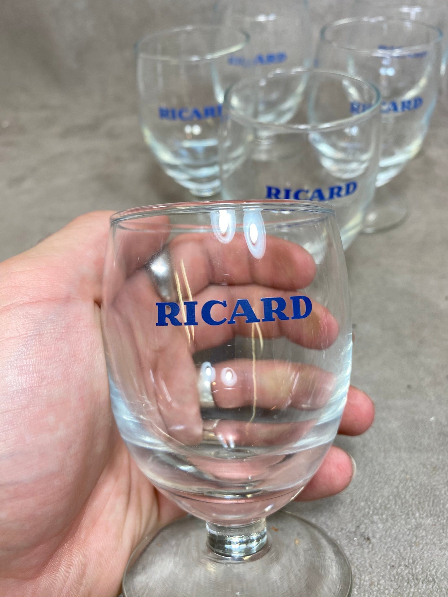 6er Set Vintage RICARD Ballongläser Werbeartikel | Hergestellt in Frankreich | 1990er Jahre