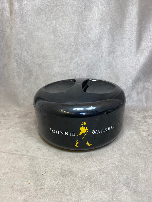 Seau à glace Johnnie Walker en plastique noir vintage retro Années 1980