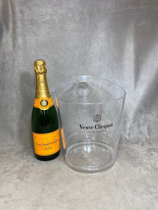 RARE Veuve Clicquot seau à champagne vintage en plastique transparent pour bouteille de champagne Veuve Clicquot, Cadeau Champagne