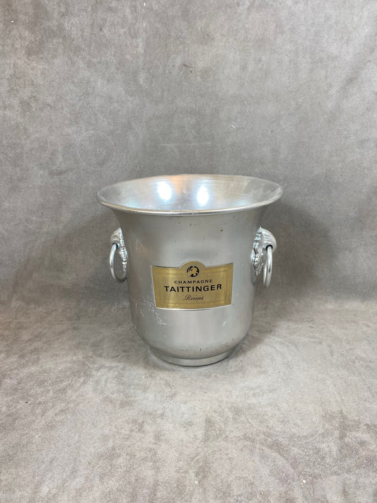 Seau à champagne Taittinger en métal vintage Made in France