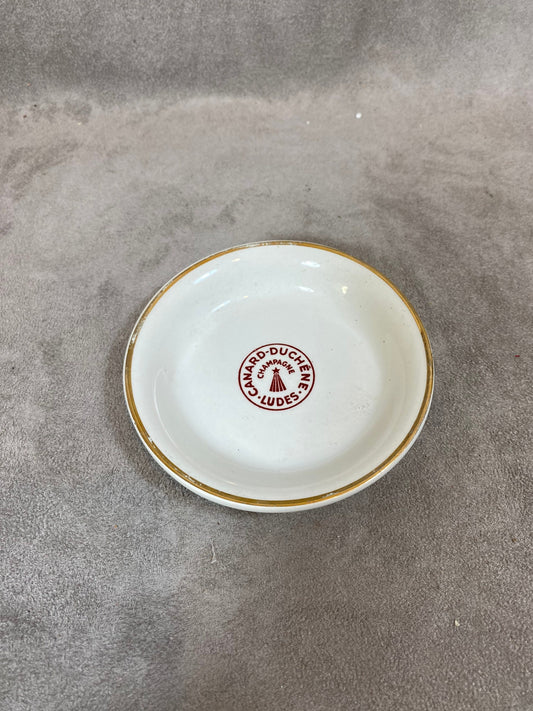 Vintage Canard-Duchêne ashtray in white earthenware Made in France