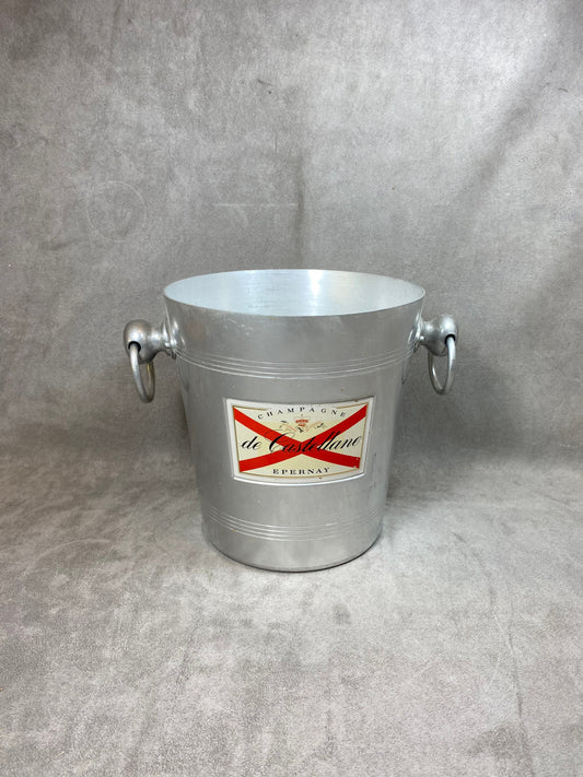Seau à champagne De Castellane  en aluminium  vintage Made in France