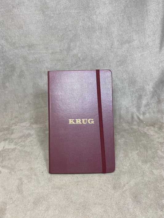 RARE KRUG Champagne Red Bordeaux Notebook in Vintage Faux Leather Made in France 1990s