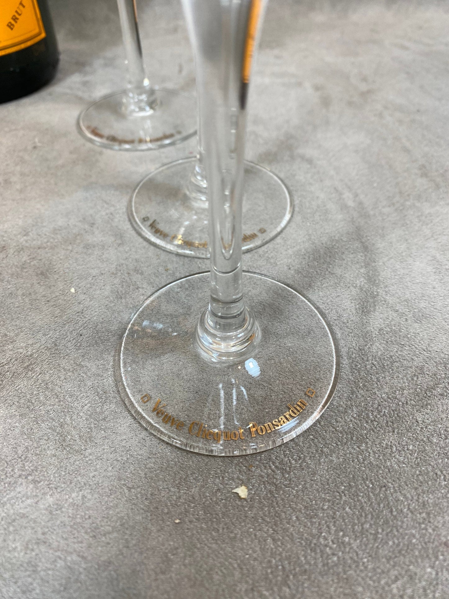 RARE 6 Flûtes Veuve Clicquot L'authentique en verre soufflée bouche vintage made in France