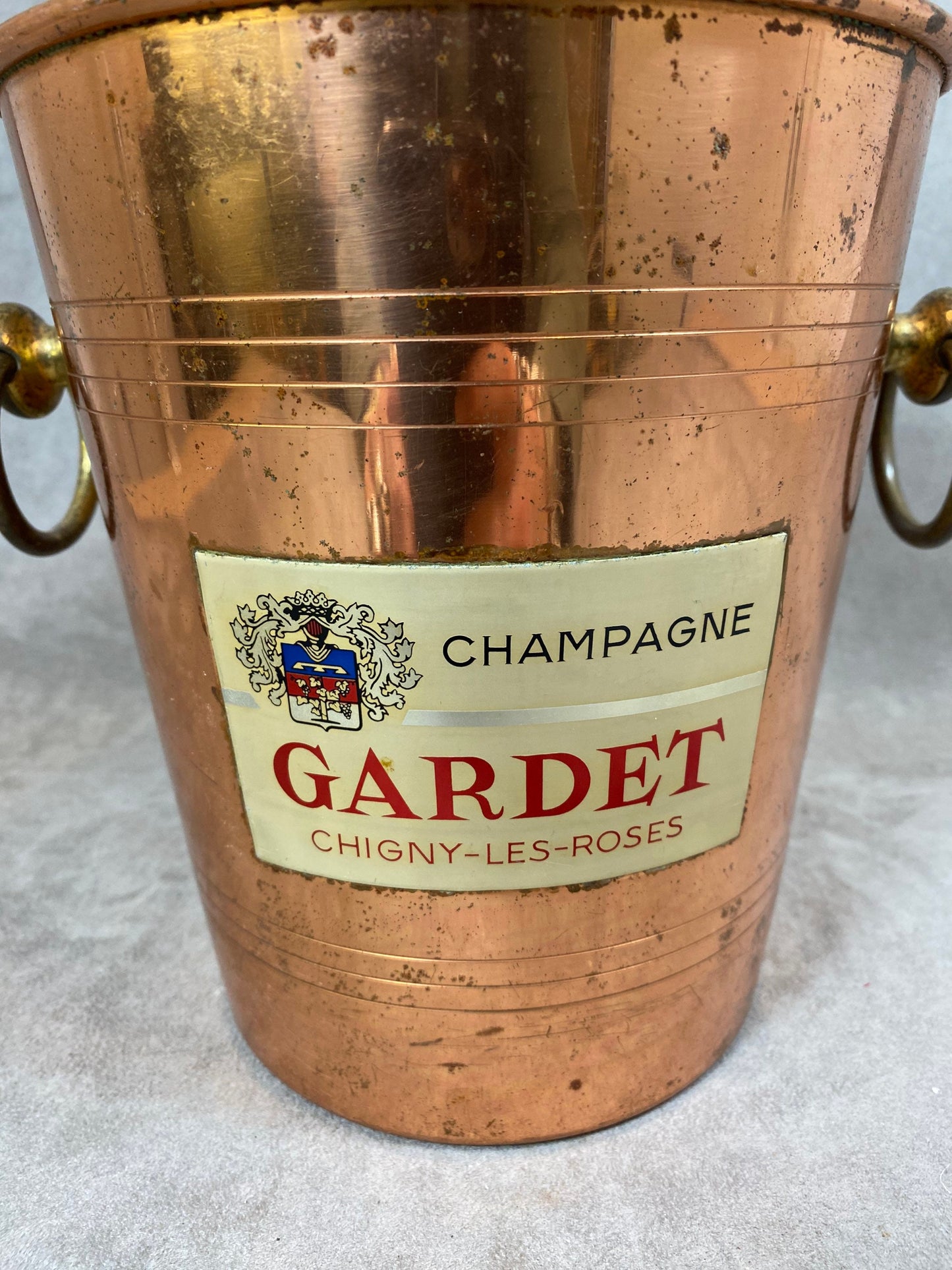 Seau à Champagne en laiton  Champagne Gardet Reims  Années 1960