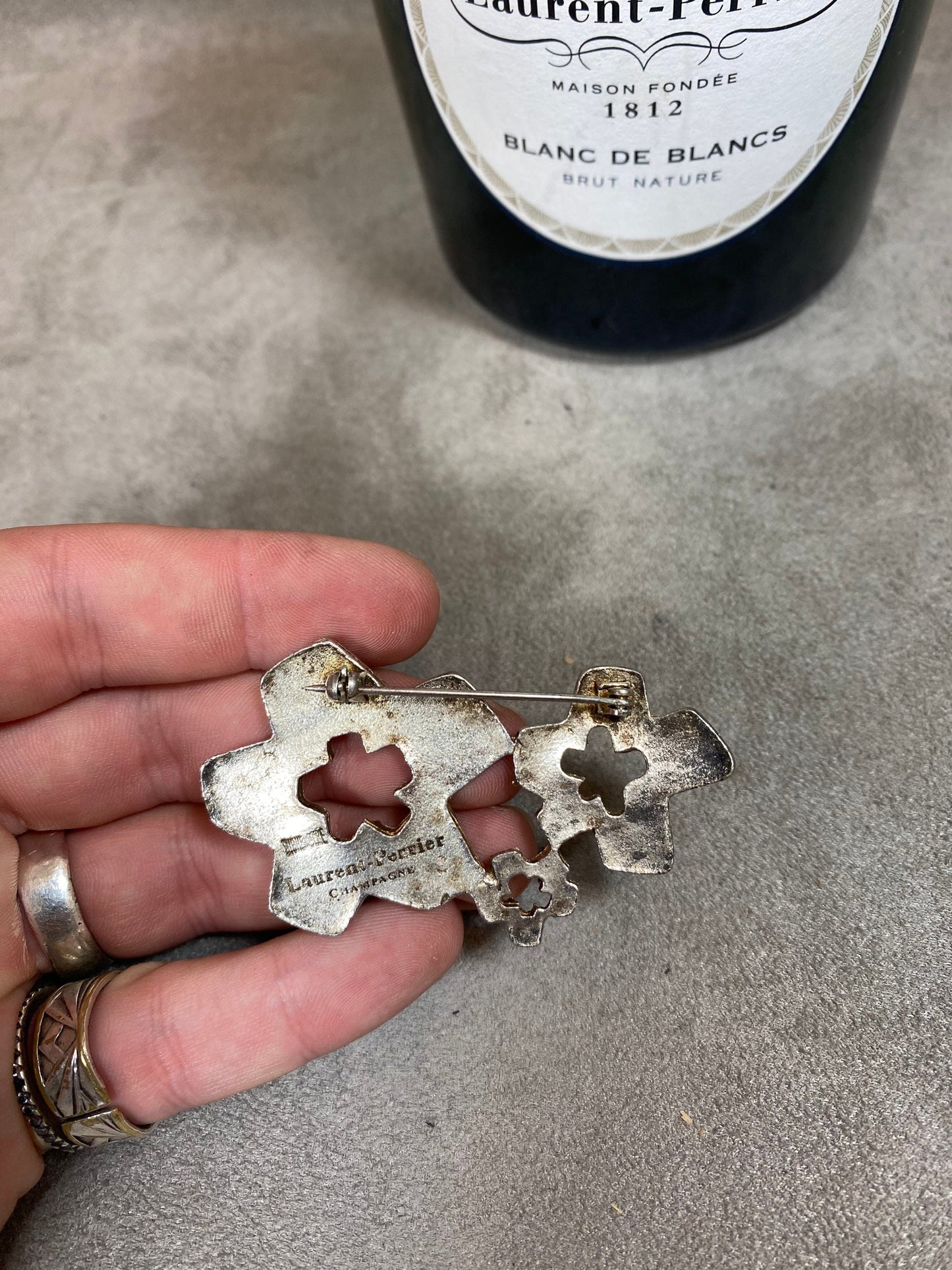 RARE Superb brooch "Biche de Berre" Paris / Special edition Champagne Laurent-Perrier Made in France