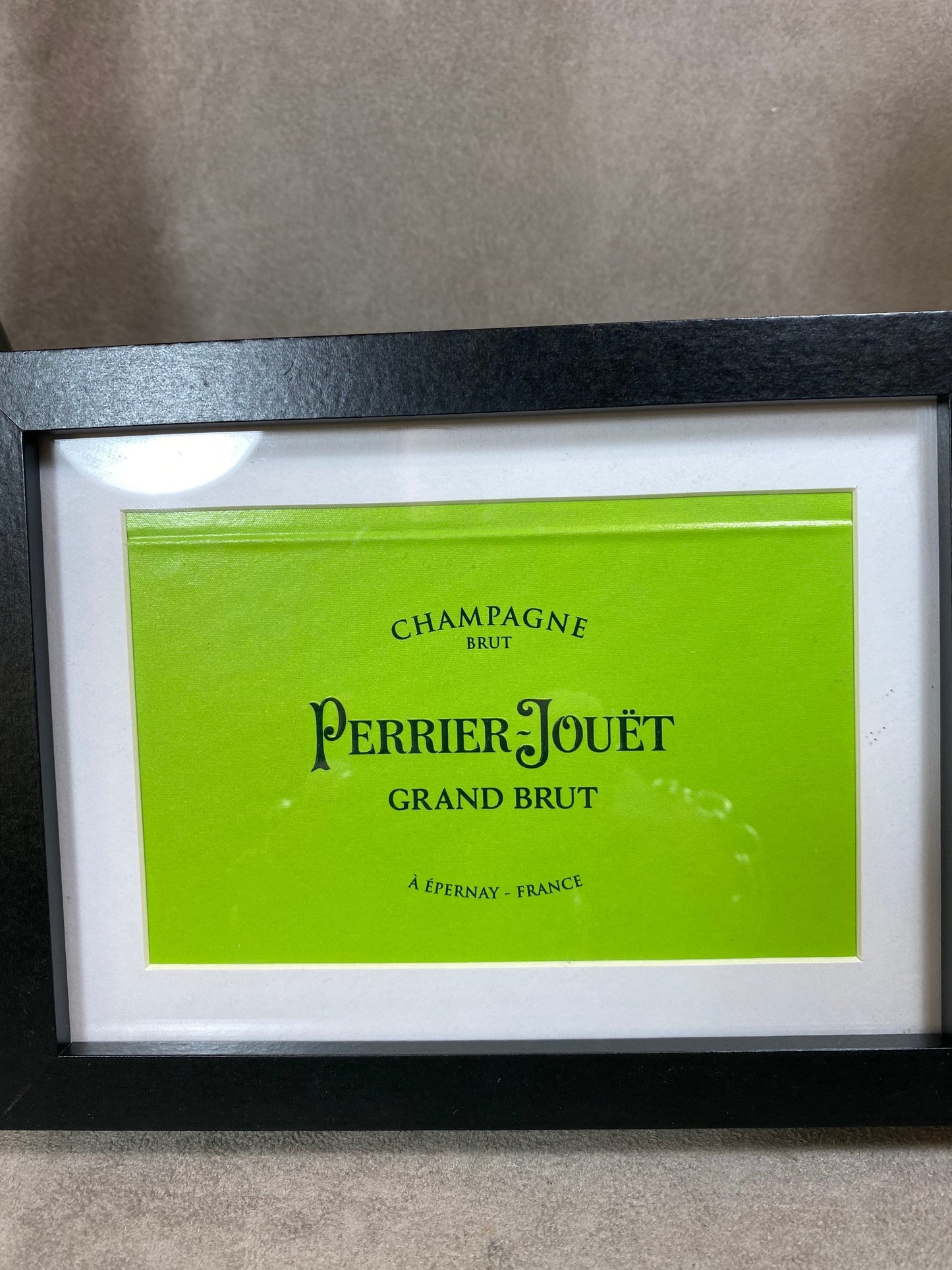 Perrier Jouet Belle Epoque champagne label framed Handmade product in France