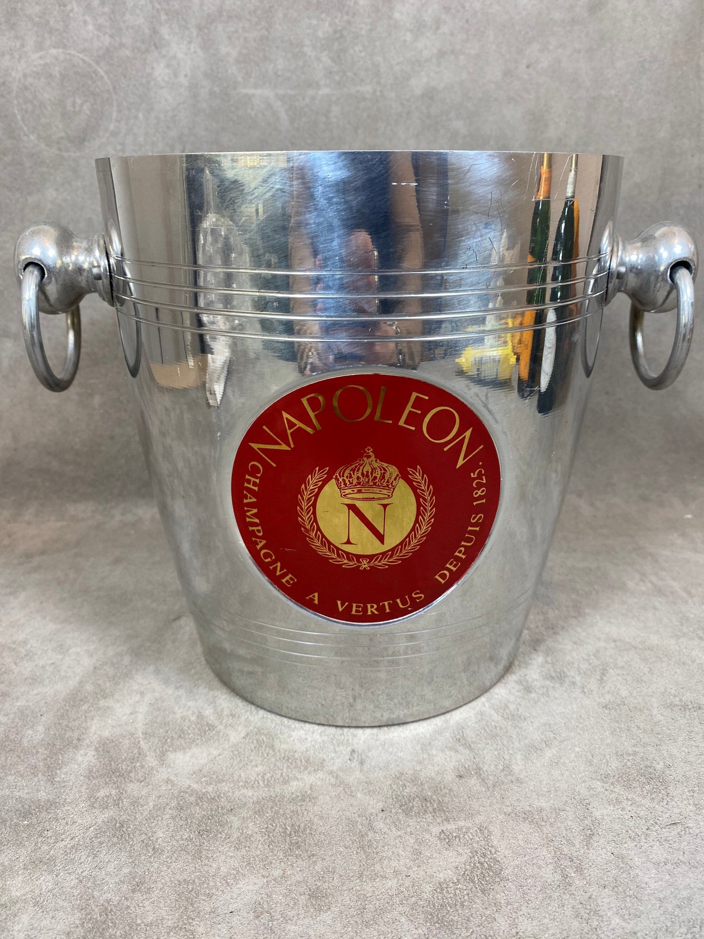 RARE NAPOLEON metal champagne bucket Made in France 1970s