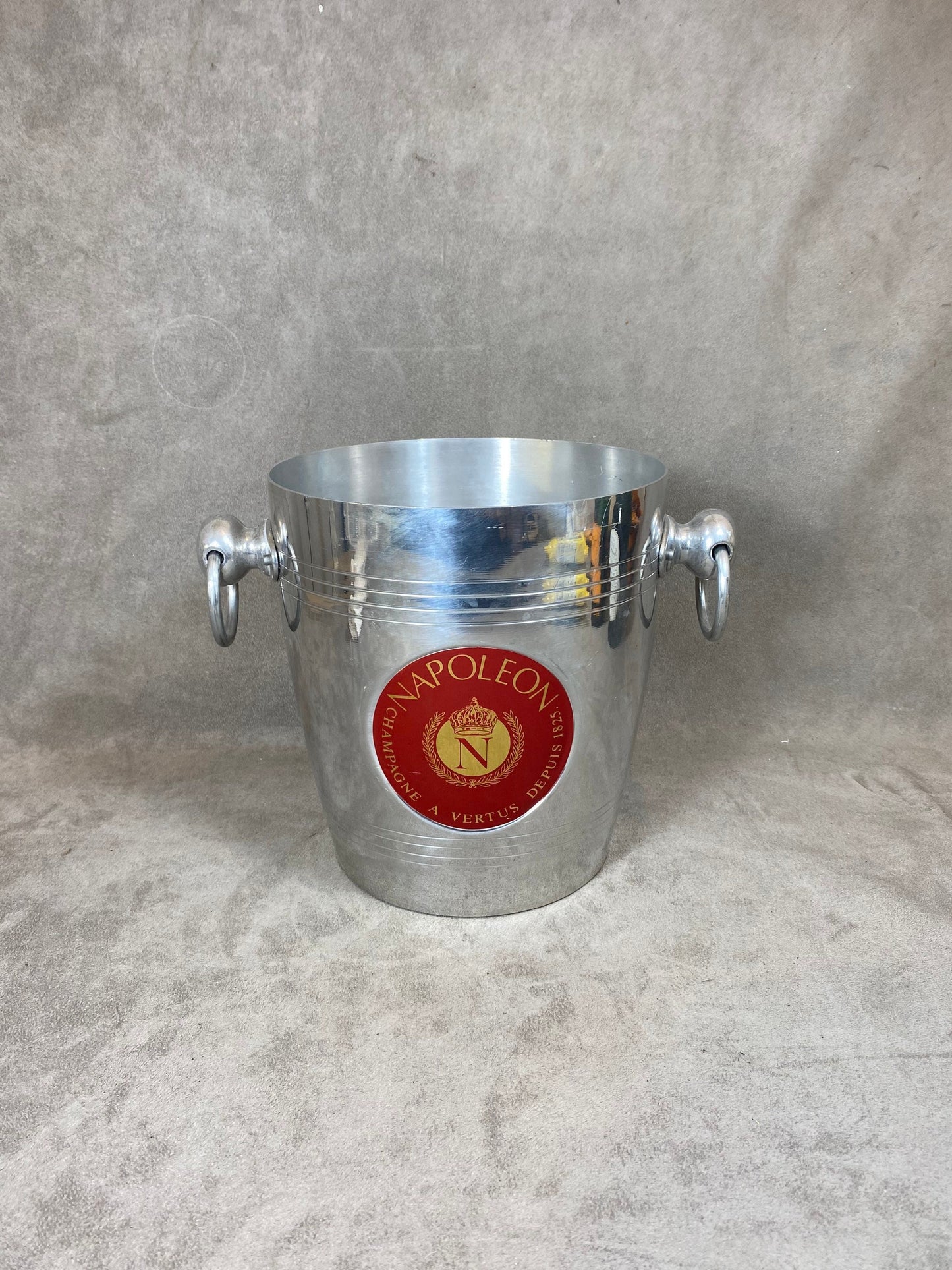 RARE NAPOLEON metal champagne bucket Made in France 1970s