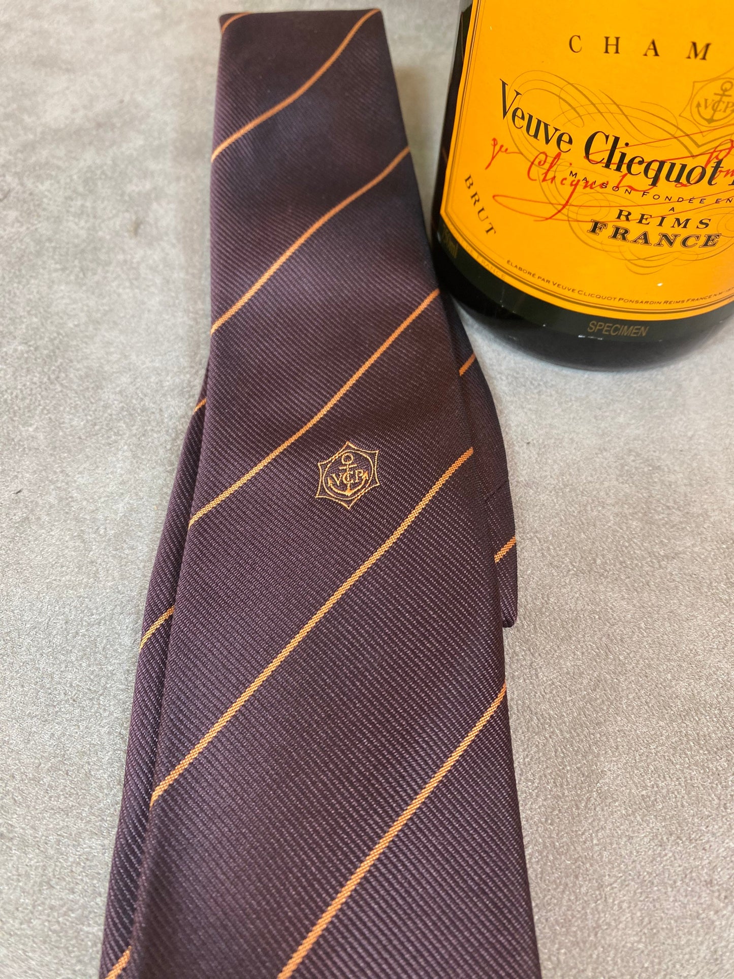 RARE Vintage Veuve Clicquot Ponsardin Champagne Silk Tie Made in France