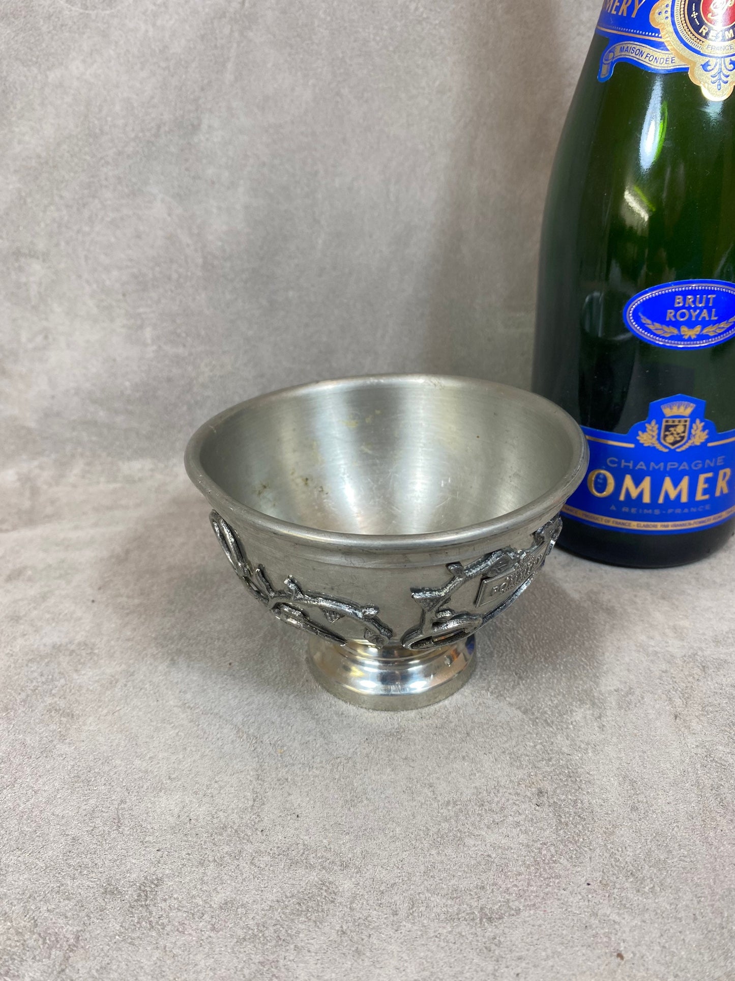 RARE Seau à glaçons Pommery en acier vintage Made in France