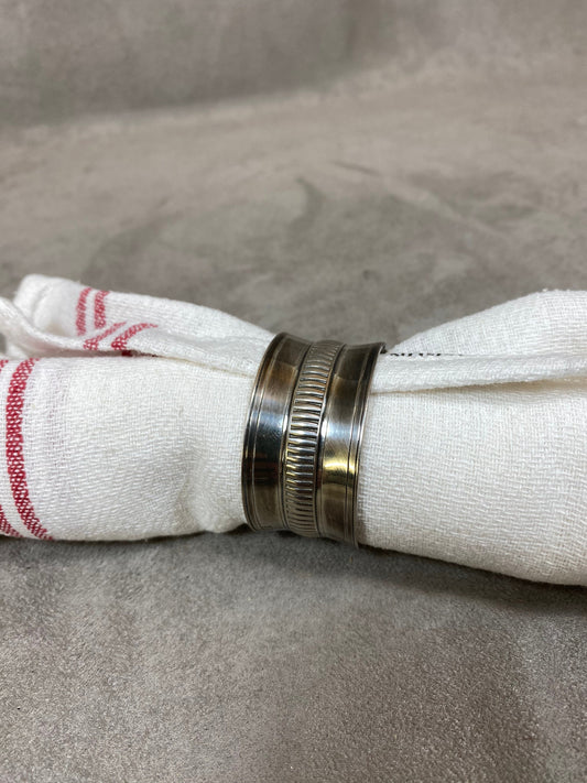 Silver Metal Napkin Ring, Ercuis, Goldsmiths' Hallmark, Made in France, Vintage 1970