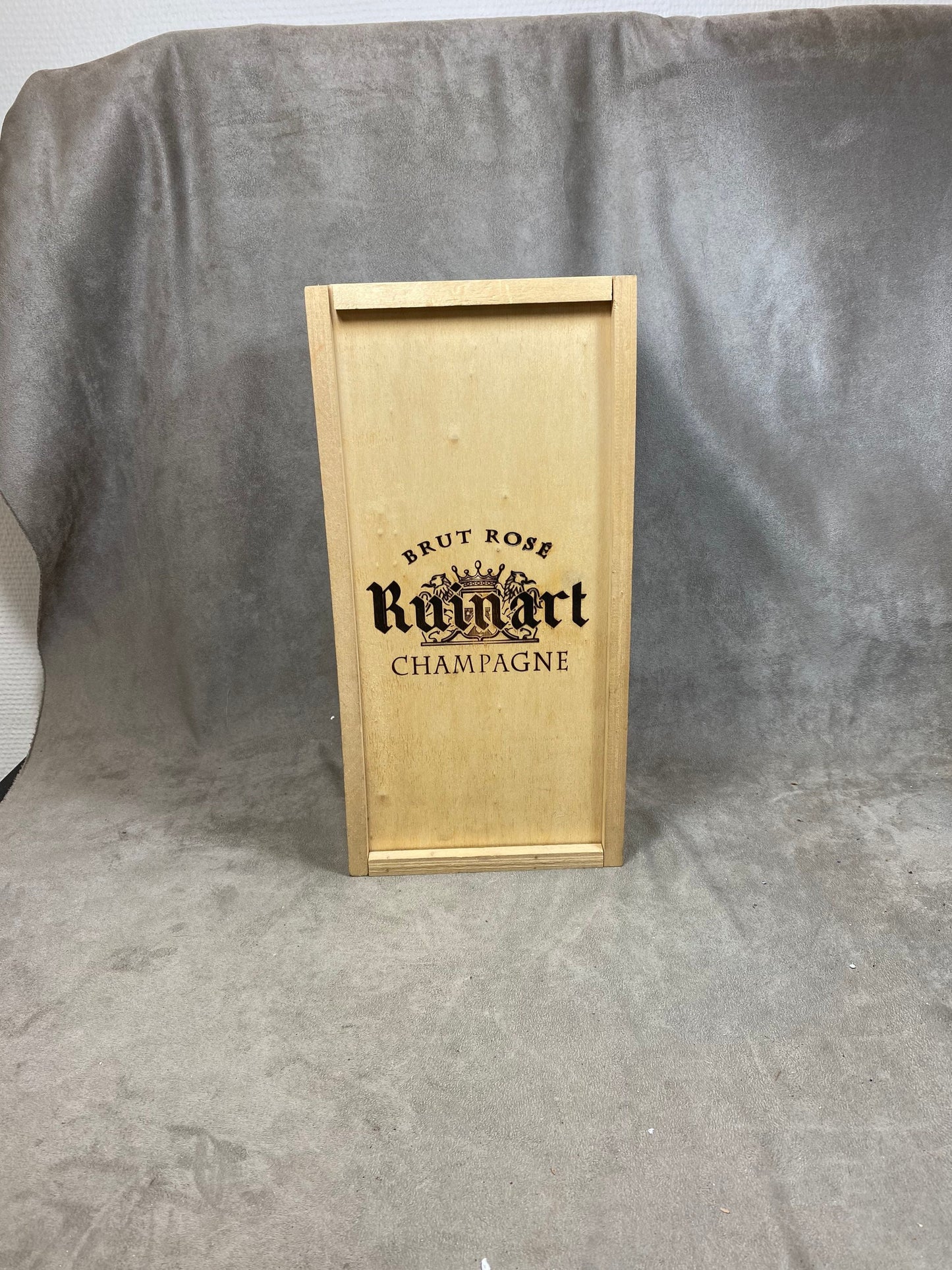 Ruinart Brut Rosé Champagne Wooden Case Made in France 1980s