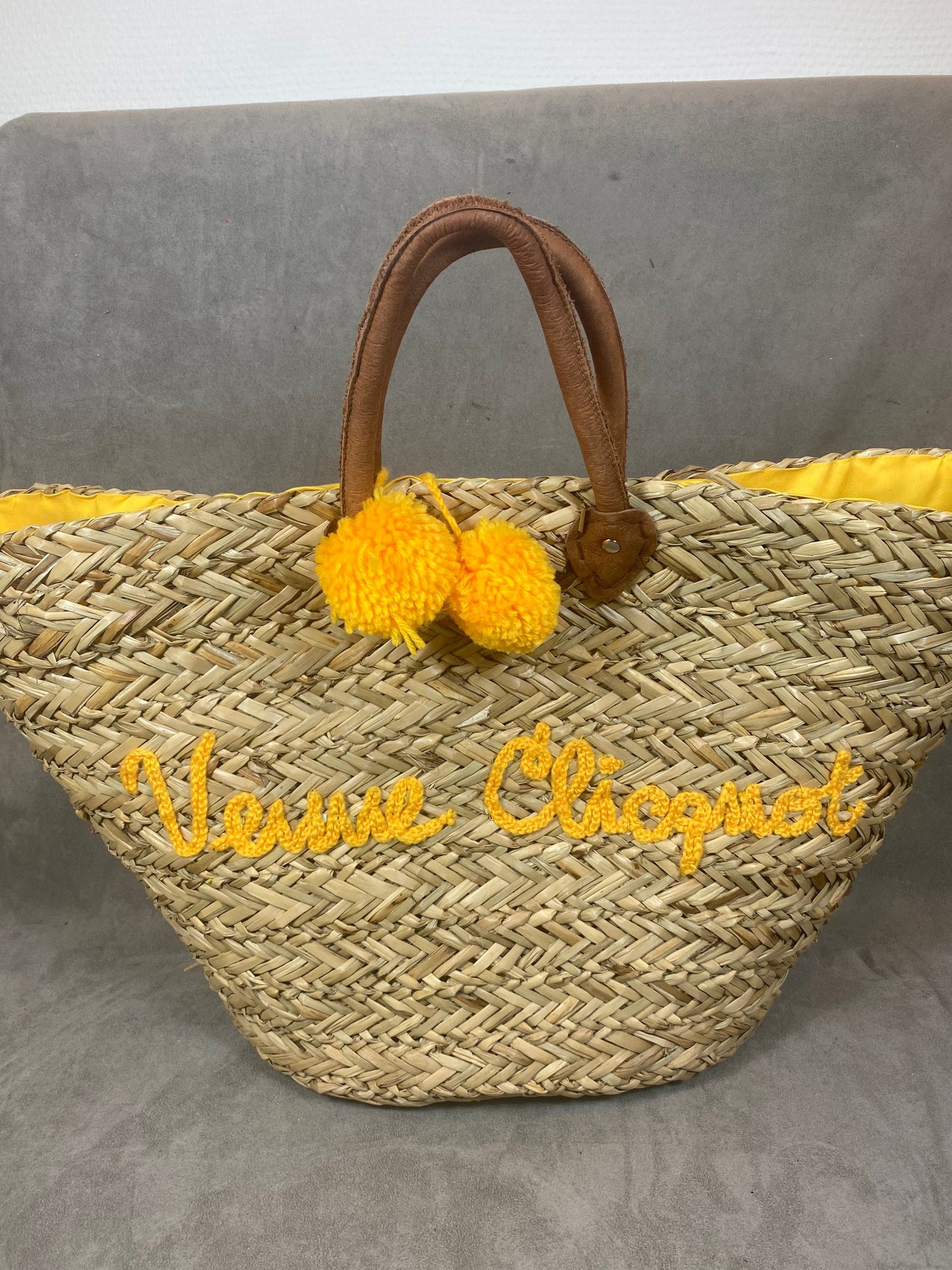 SEHR SELTENE Vintage Veuve Clicquot Champagner Korb Strandtasche Made in France