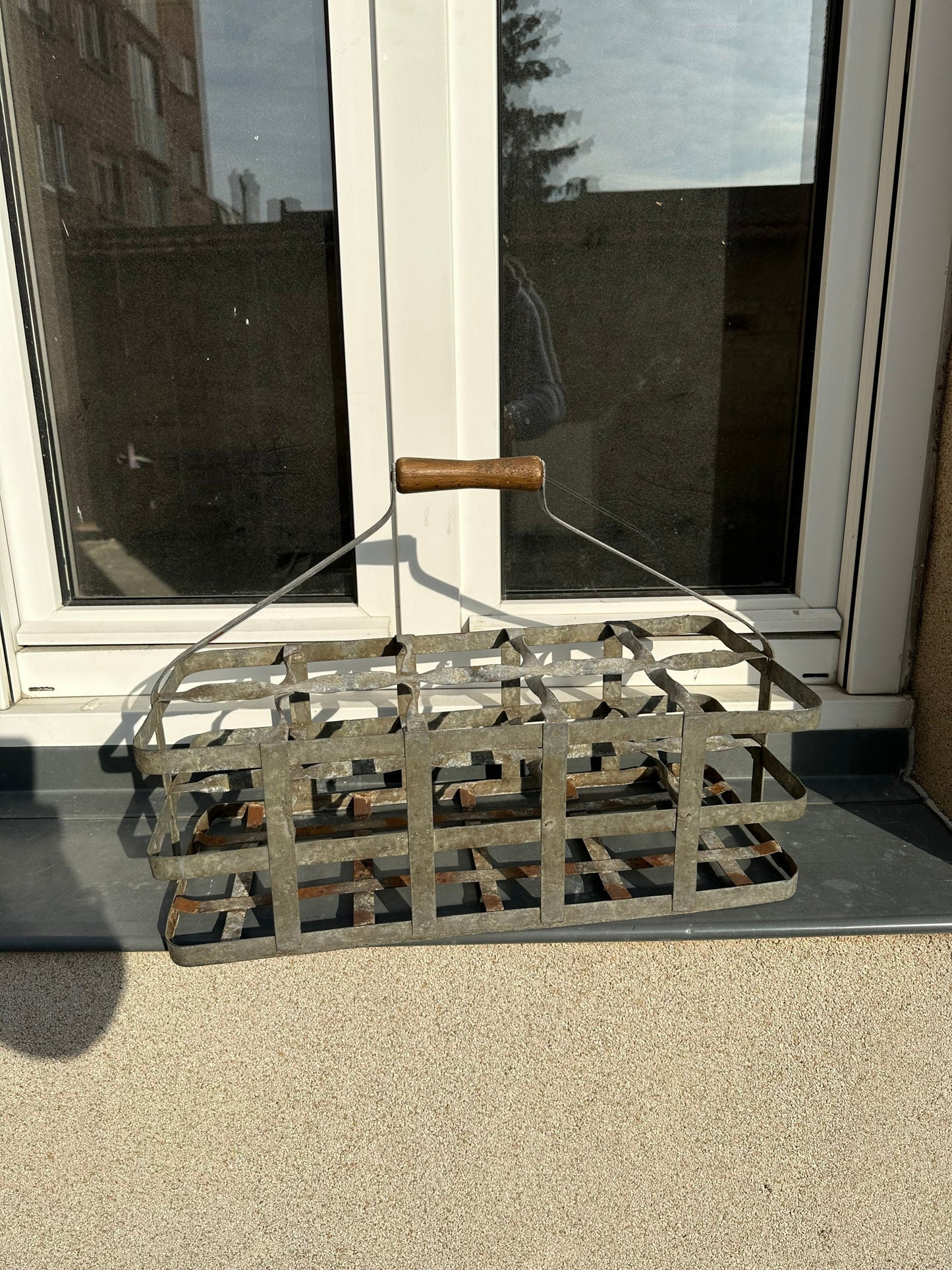 Panier pour 10 bouteilles en métal Made in France Vintage 1970