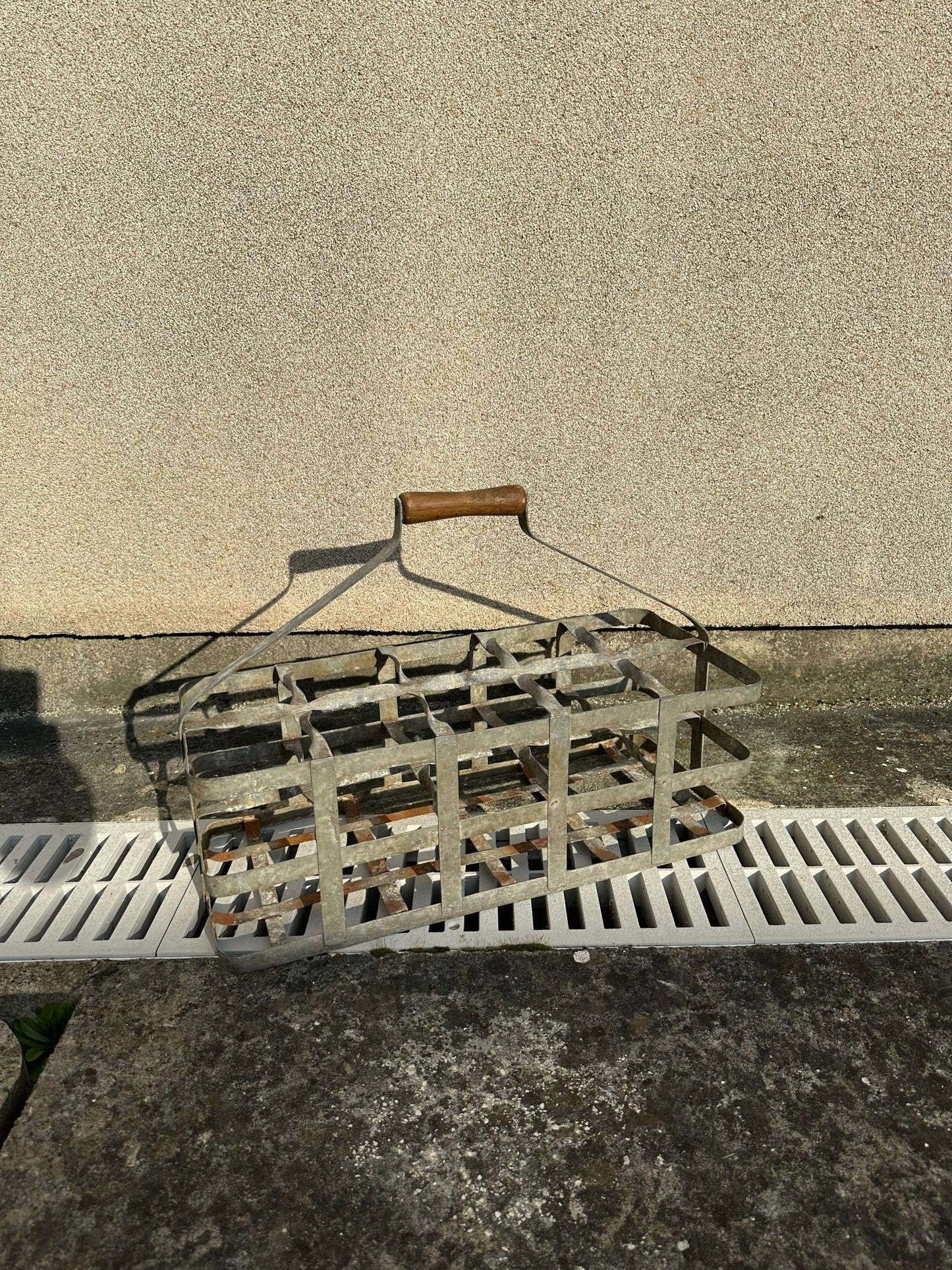 Panier pour 10 bouteilles en métal Made in France Vintage 1970