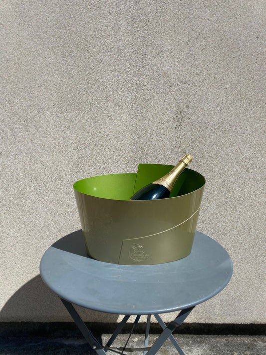 RARE Perrier-Jouët Green Metal Champagne Bucket Perrier-Jouet 1990s