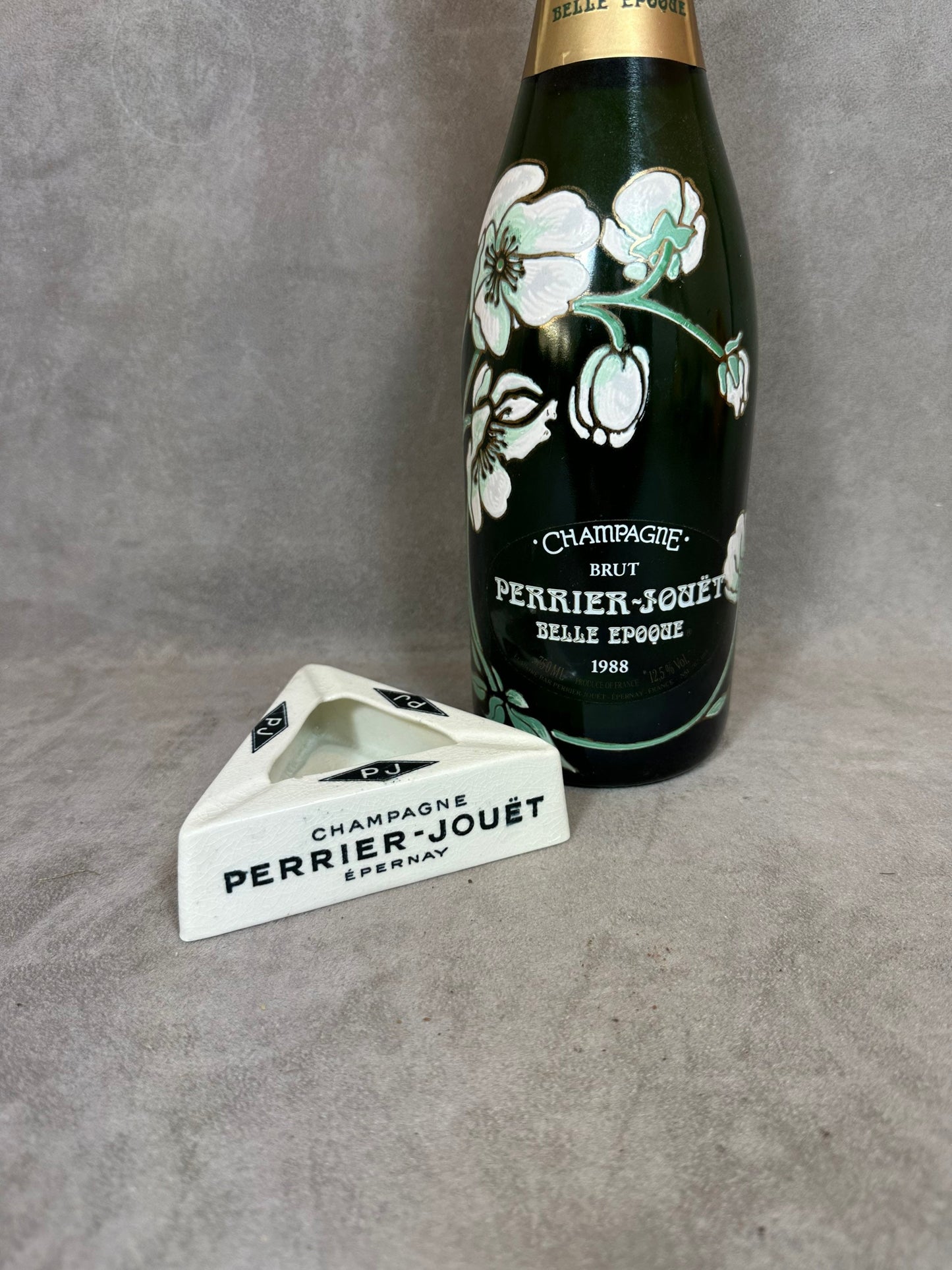 SEHR SELTENER Halbporzellan-Aschenbecher Keller et Guerin Lunéville Vintage Champagner Perrier-Jouët 1930er Jahre Made in France