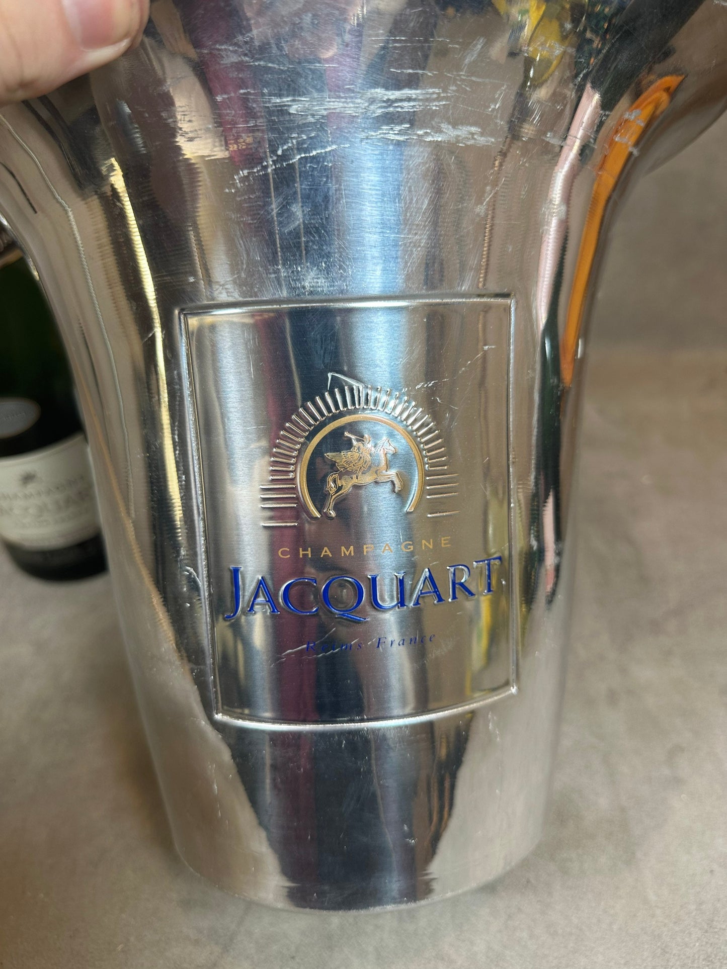 Seau à champagne Jacquart vintage en aluminium Made in france