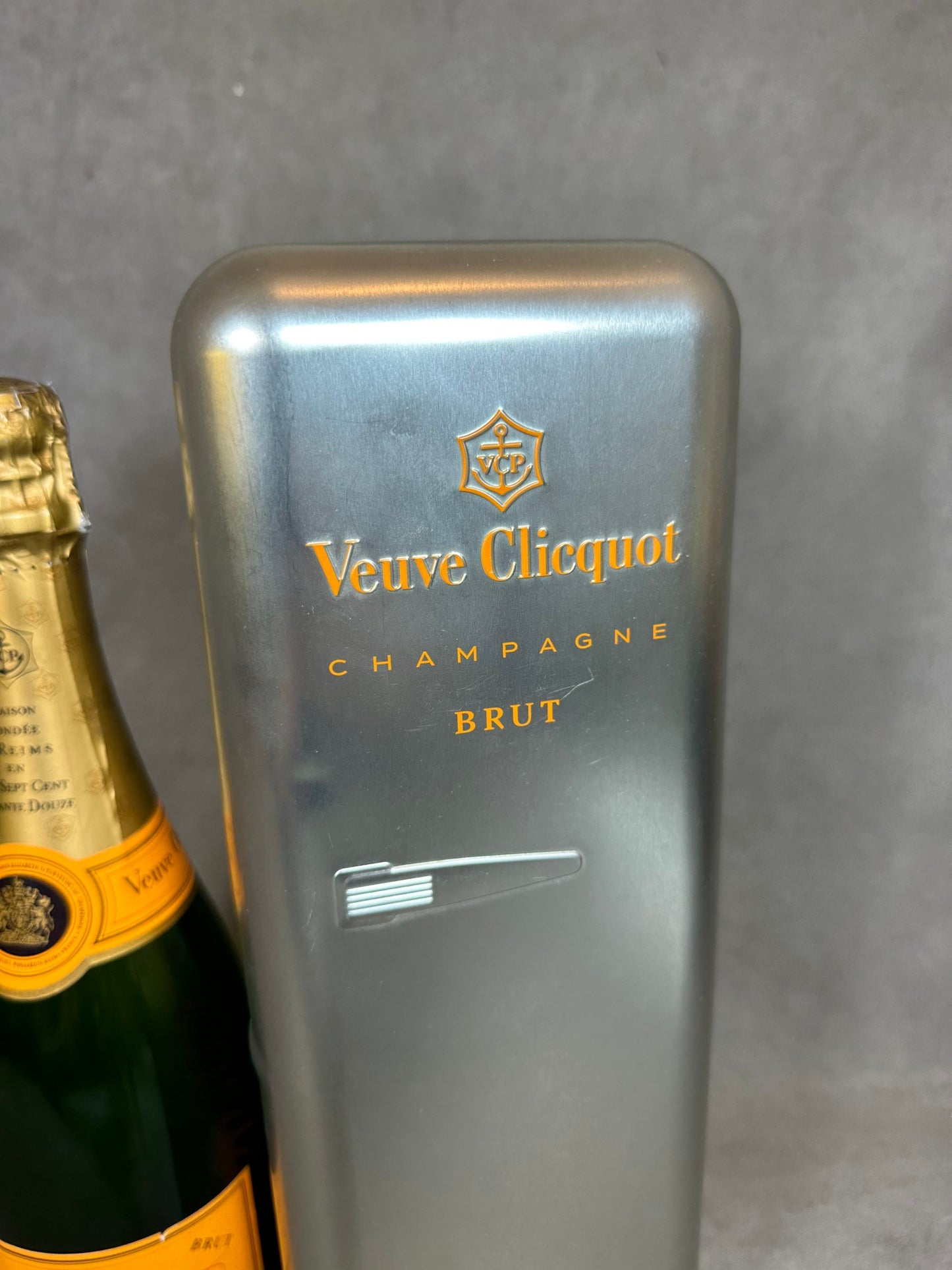 Veuve Clicquot stainless steel refrigerator for champagne bottle Veuve Clicquot box, French Champagne, Champagne Gift Made in France