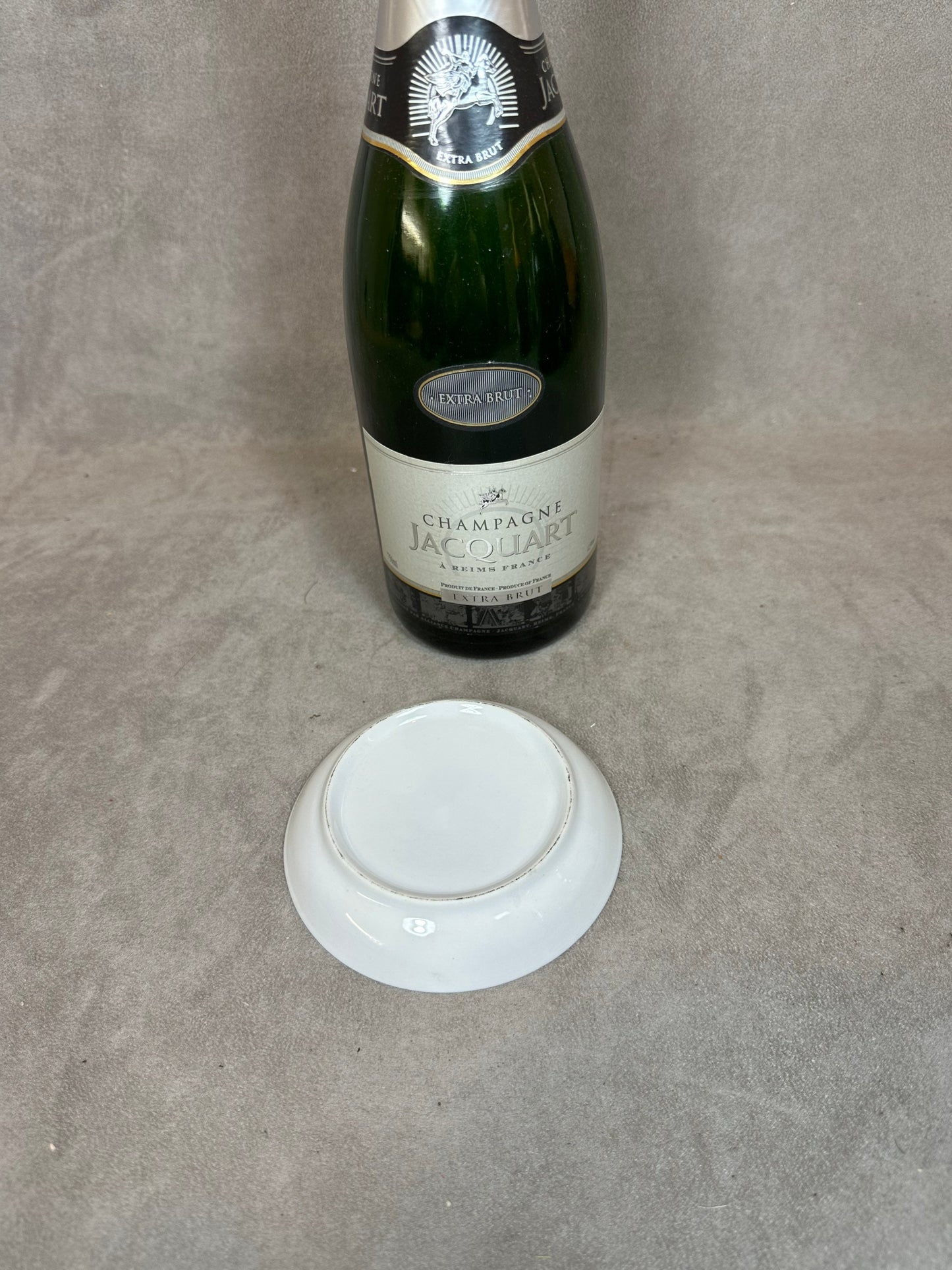 Petit cendrier en porcelaine champagne Jacquart vintage Made in france