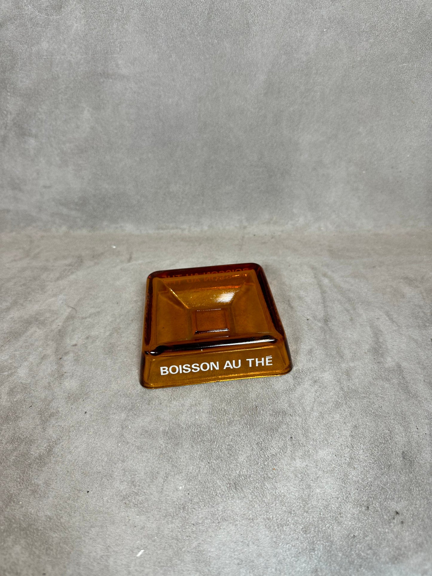 Advertising Glass Ashtray, Gold Tea Tea Drink, Made in France, Vintage 1970